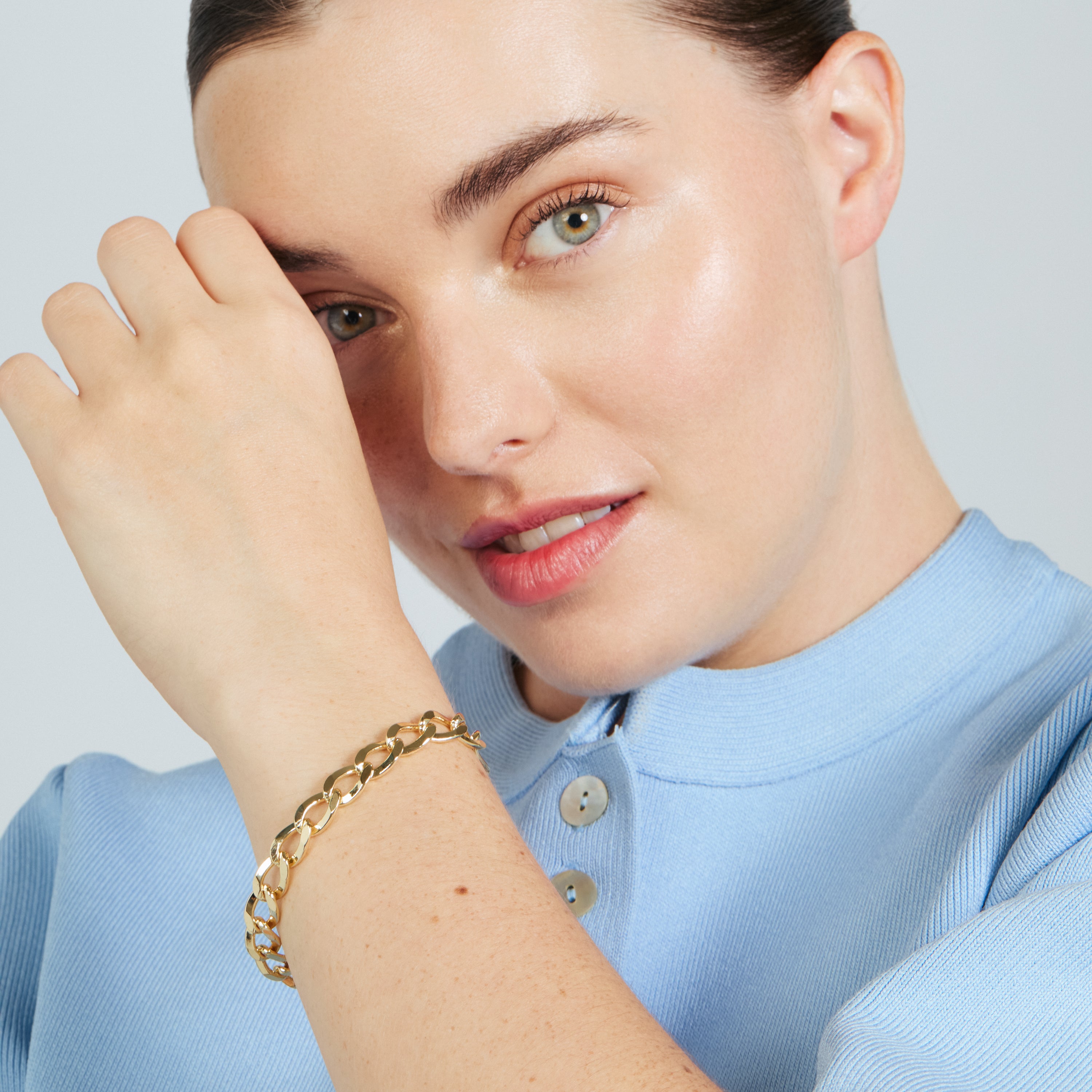 Pulsera de Circonita Brillante acabado en oro amarillo de 18k - Fasam