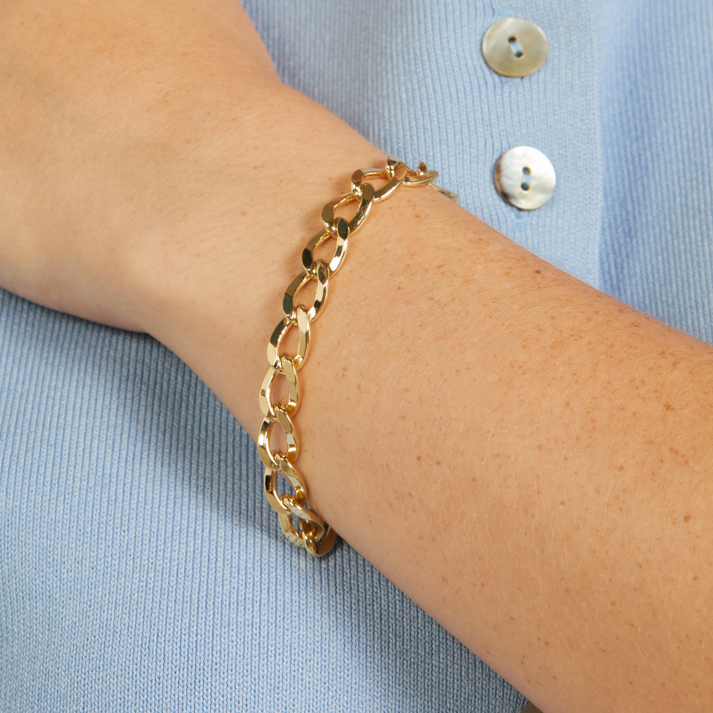 Pulsera de Circonita Brillante acabado en oro amarillo de 18k - Fasam