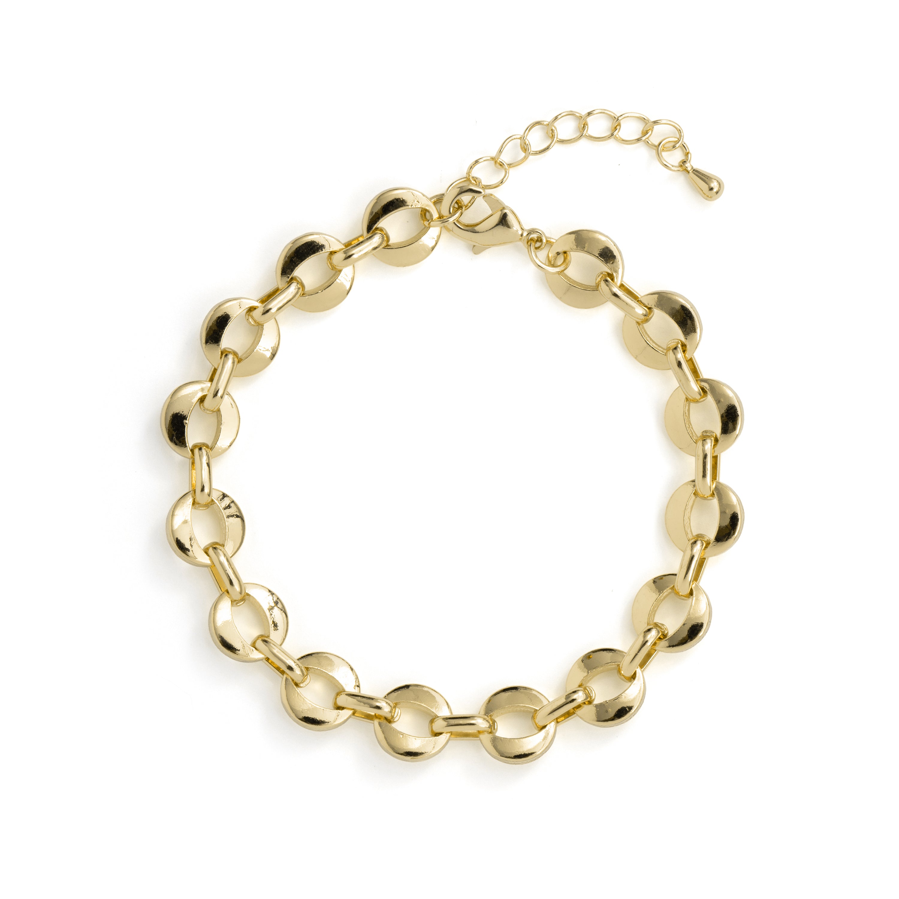 Pulsera de Circonita Brillante acabado en oro amarillo de 18k - Wasue