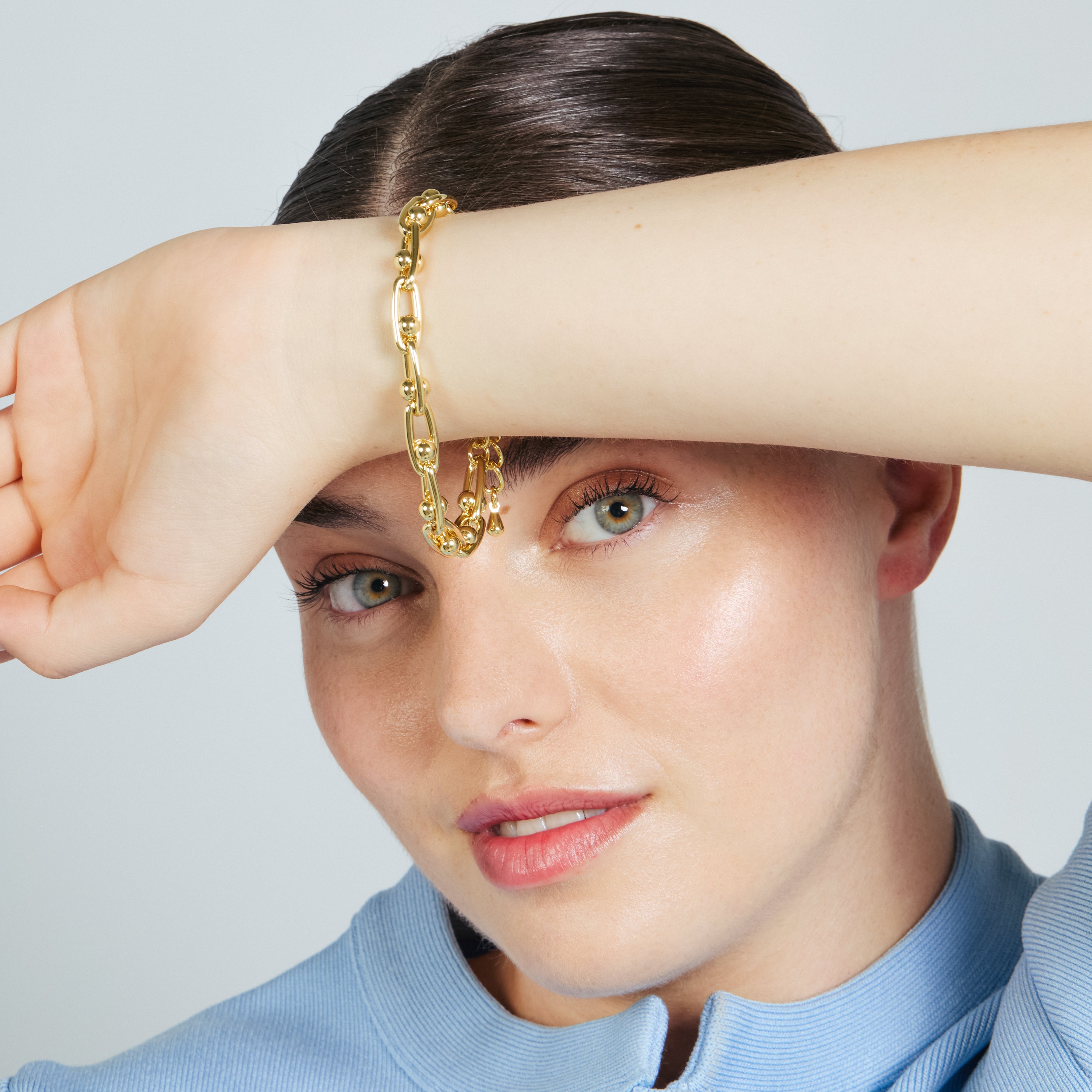 Pulsera de Circonita Brillante acabado en oro amarillo de 18k - Hamle