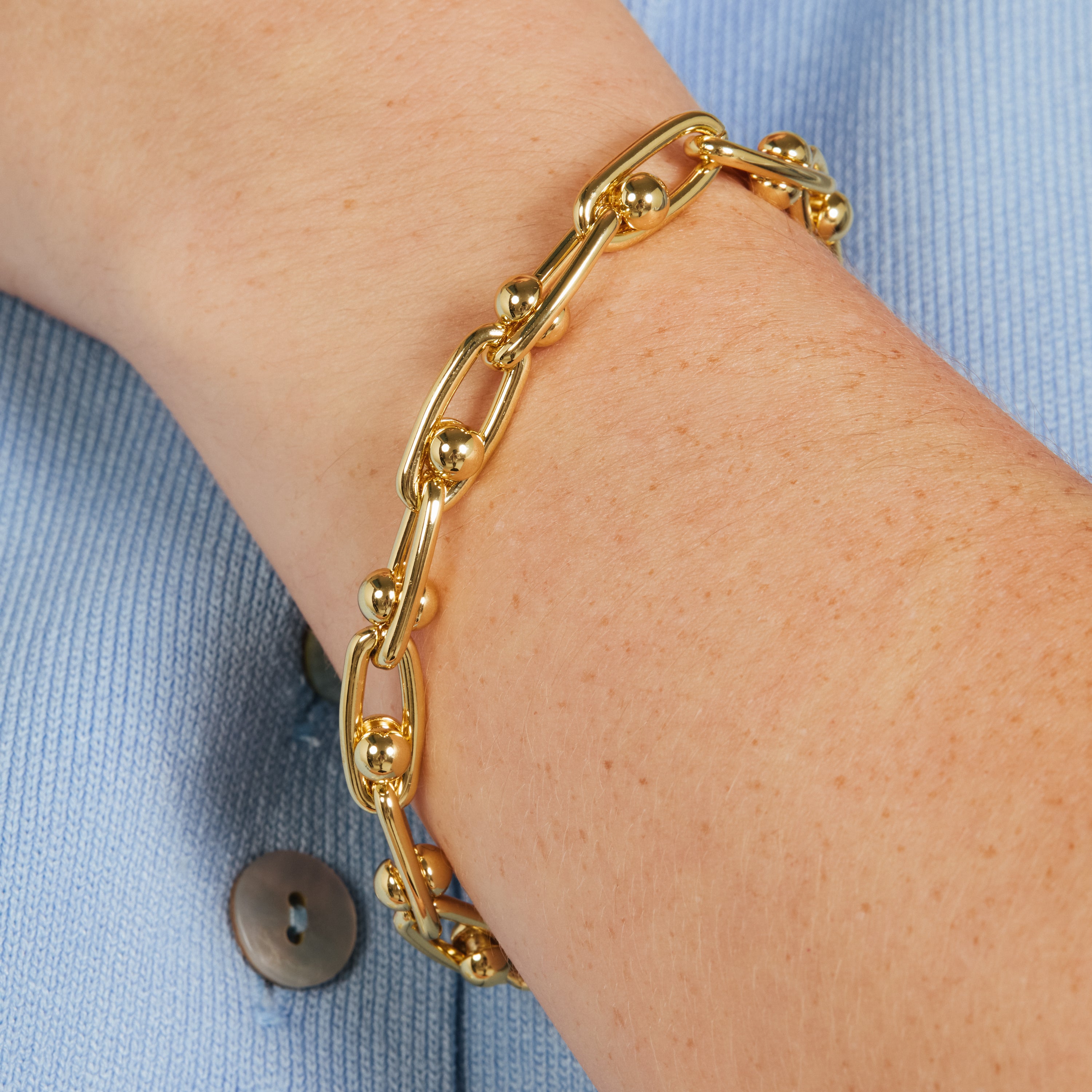 Pulsera de Circonita Brillante acabado en oro amarillo de 18k - Hamle