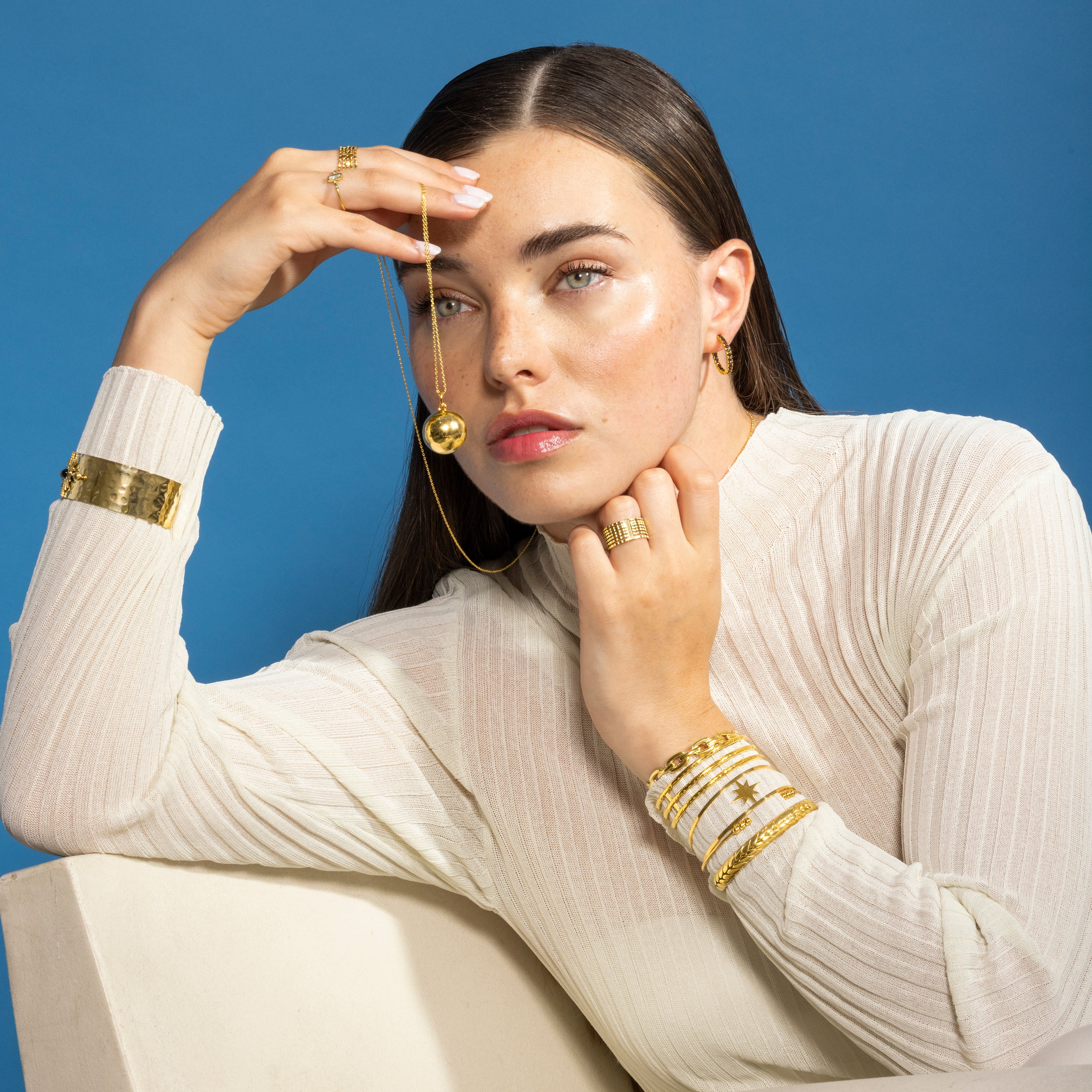 Pulsera acabada en oro amarillo 18K - Nurou