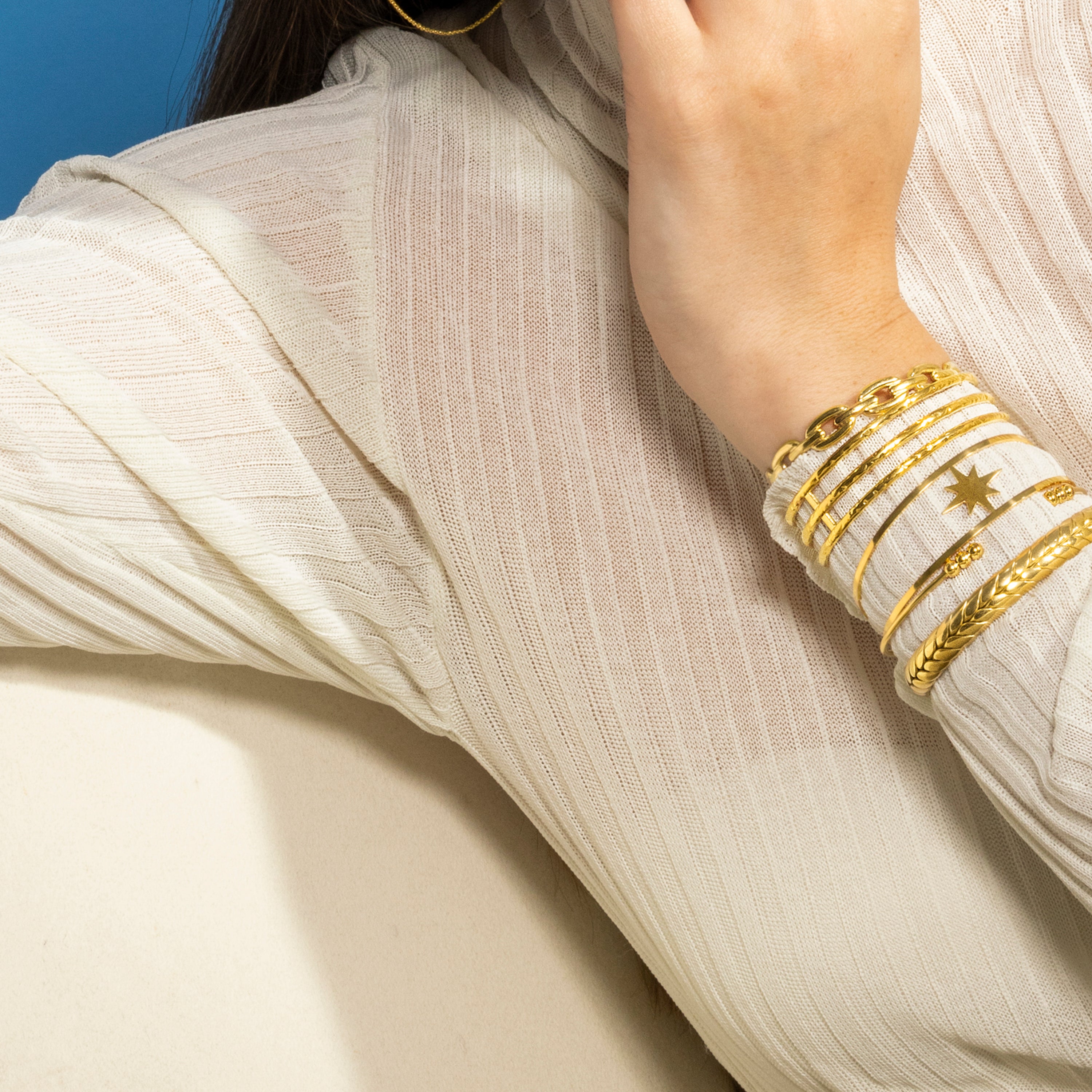 Pulsera acabada en oro amarillo 18K - Waeu