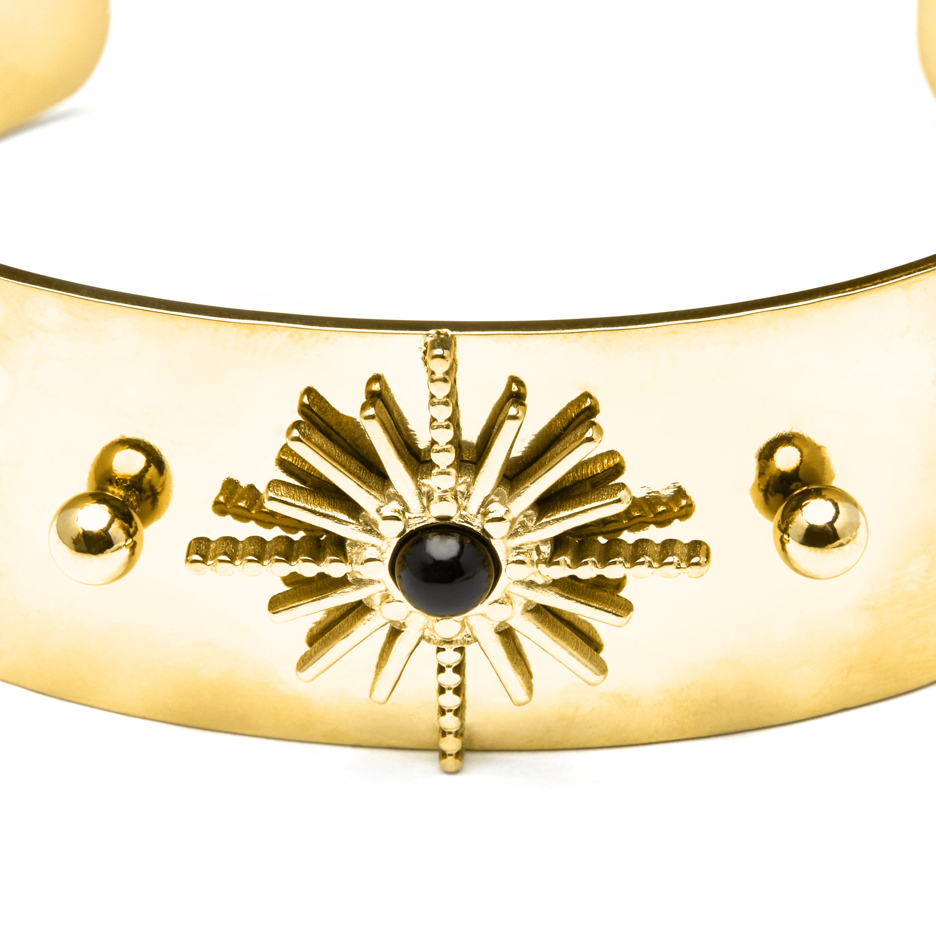 Onyx bracelet finished in 18K yellow gold - Nepai