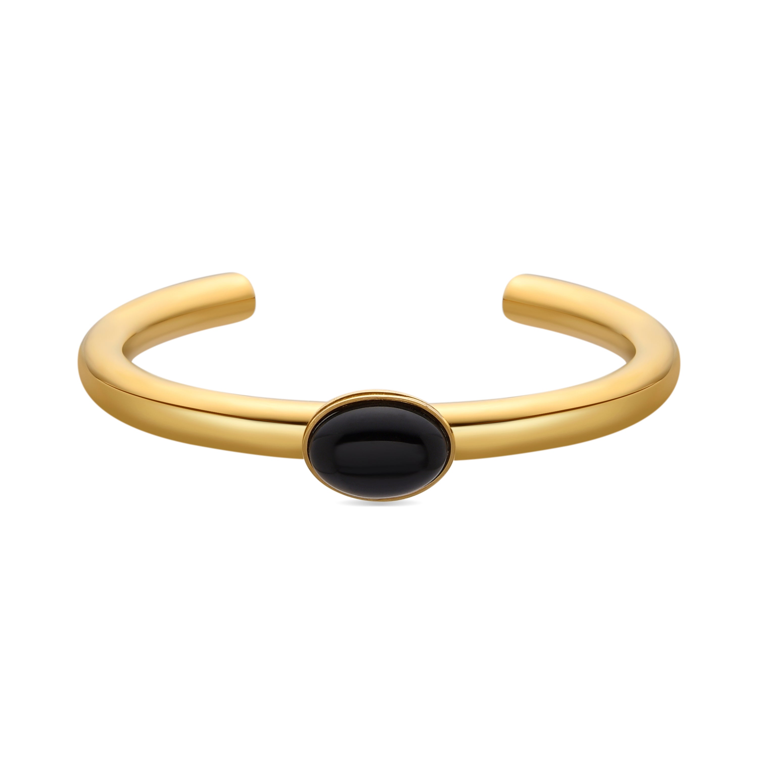 Pulseira com Cristal Preto acabamento ouro 18k - Havros