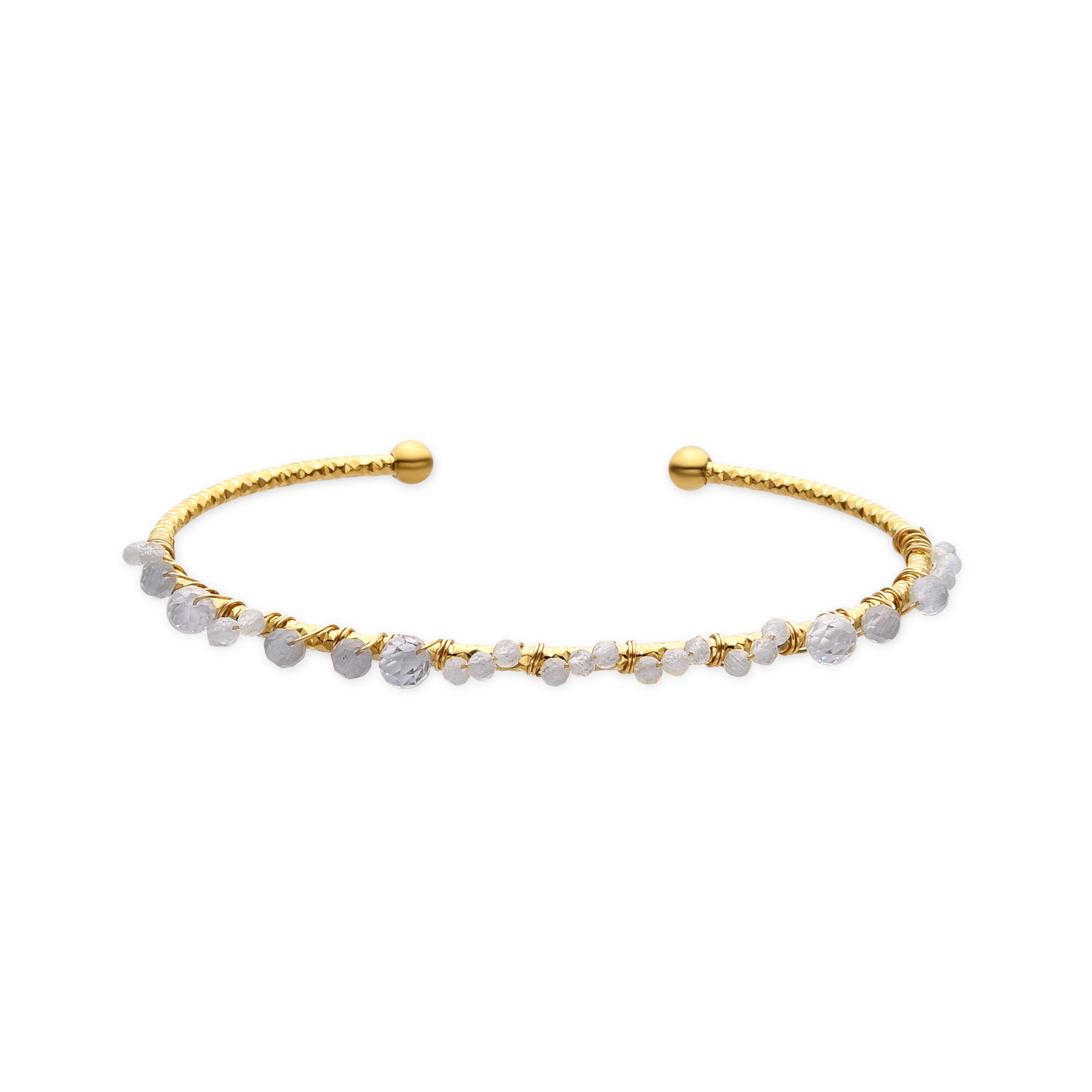 Brazalete con Circonita Brillante acabado oro 18k - Yakde