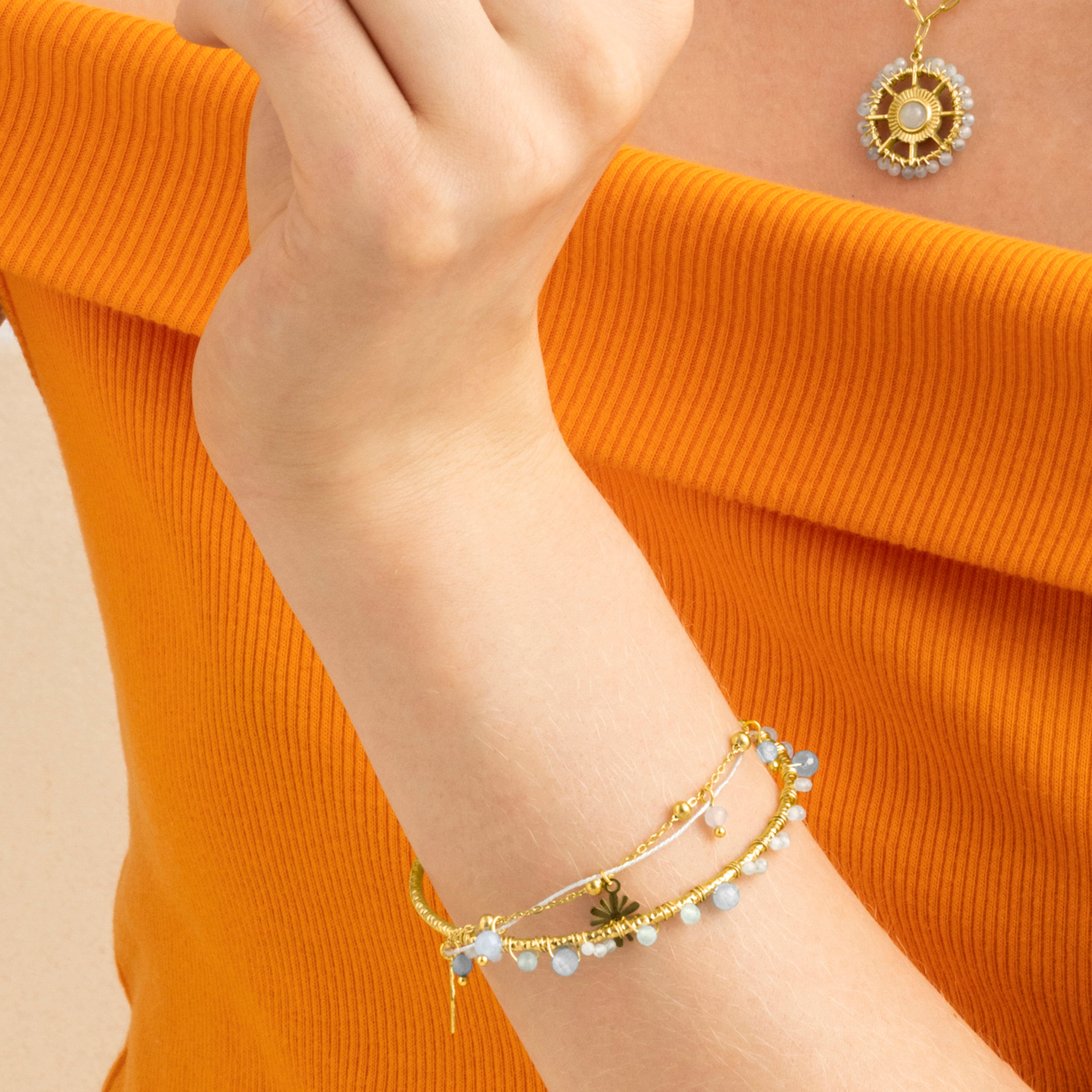 Armband mit glänzenden Zirkonia, 18k Gold-Finish - Yakde