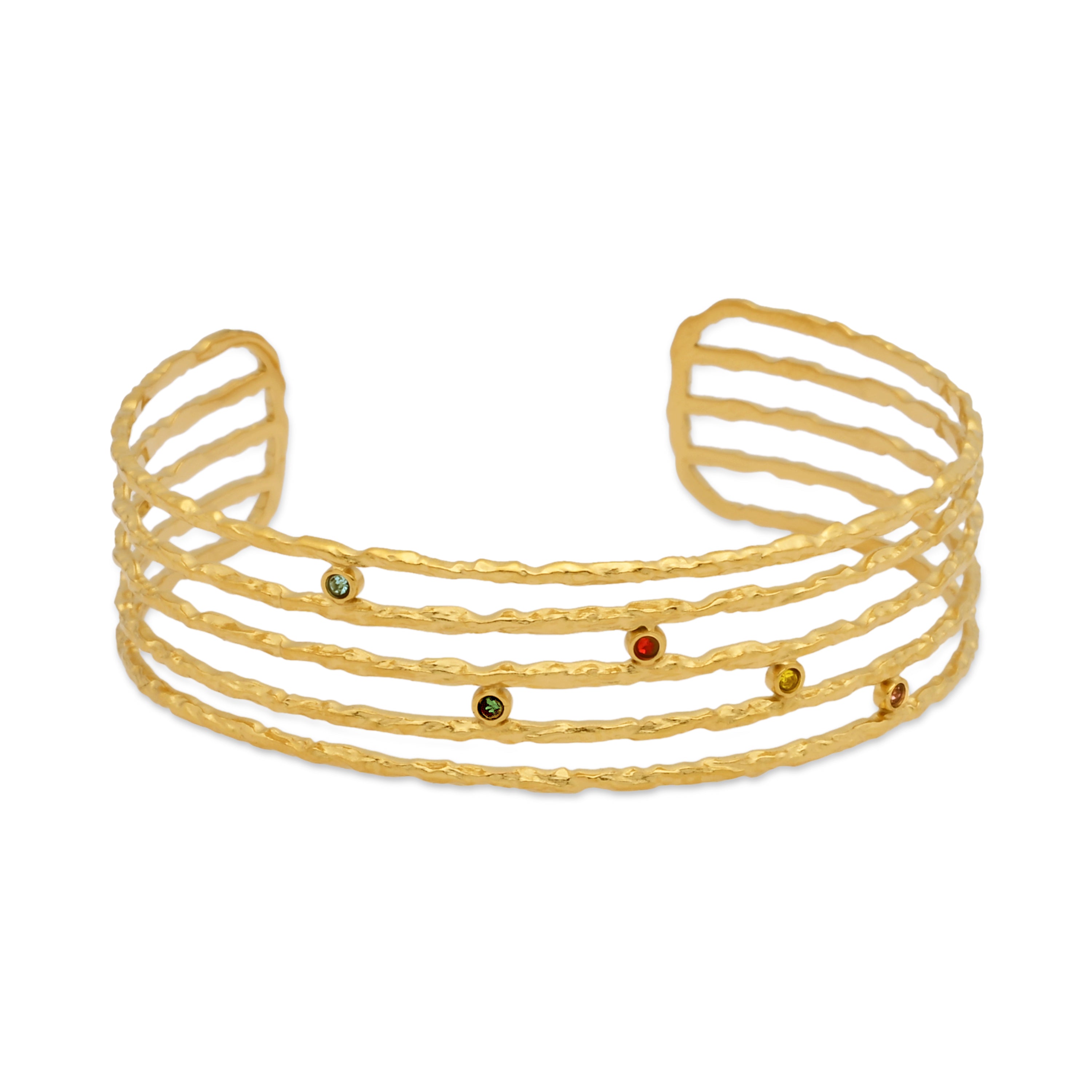 Multicolor Zirkonia Armband mit 18k Gelbgold-Finish - Copply