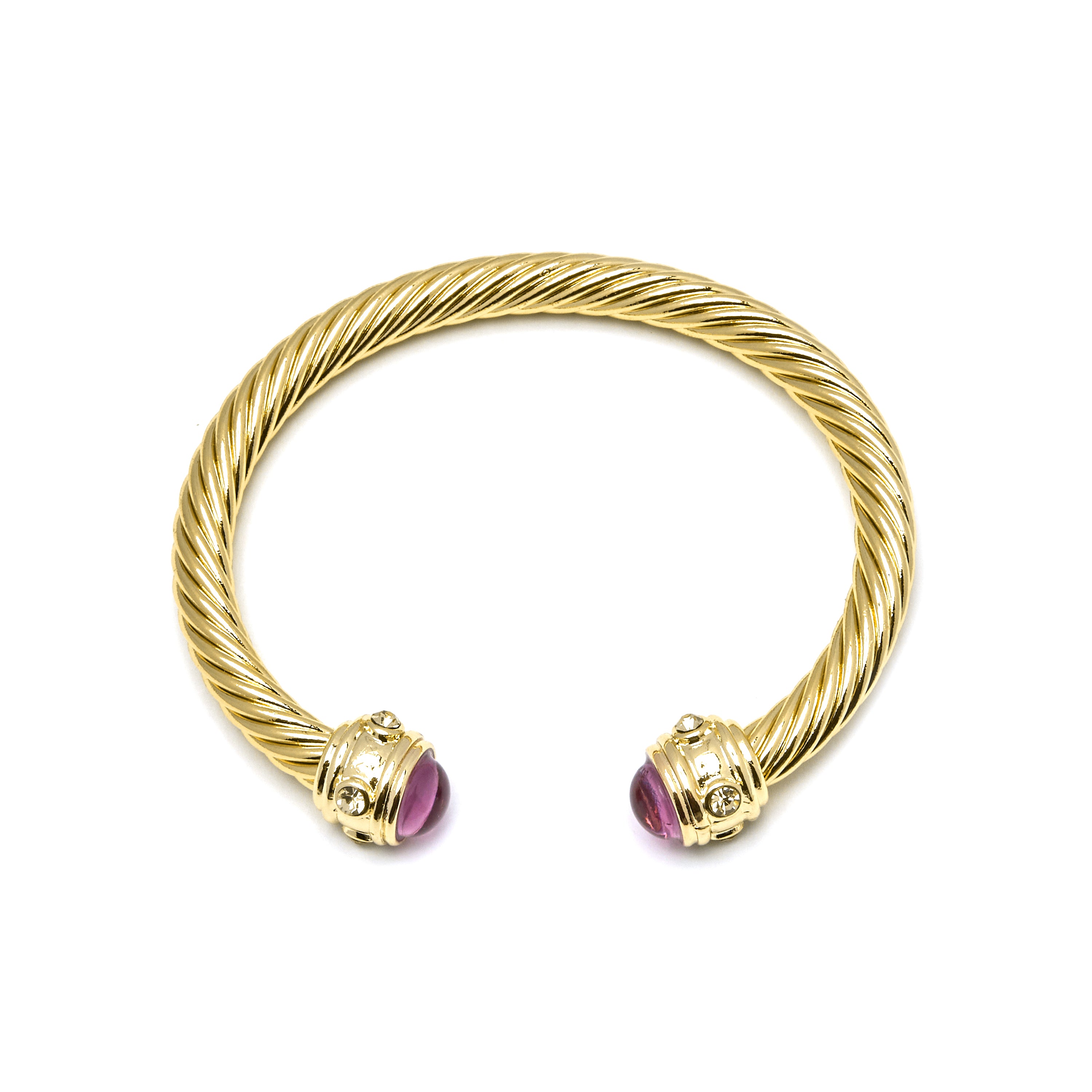 Armband aus lila Kristall mit 18K Gelbgold-Finish - Danio