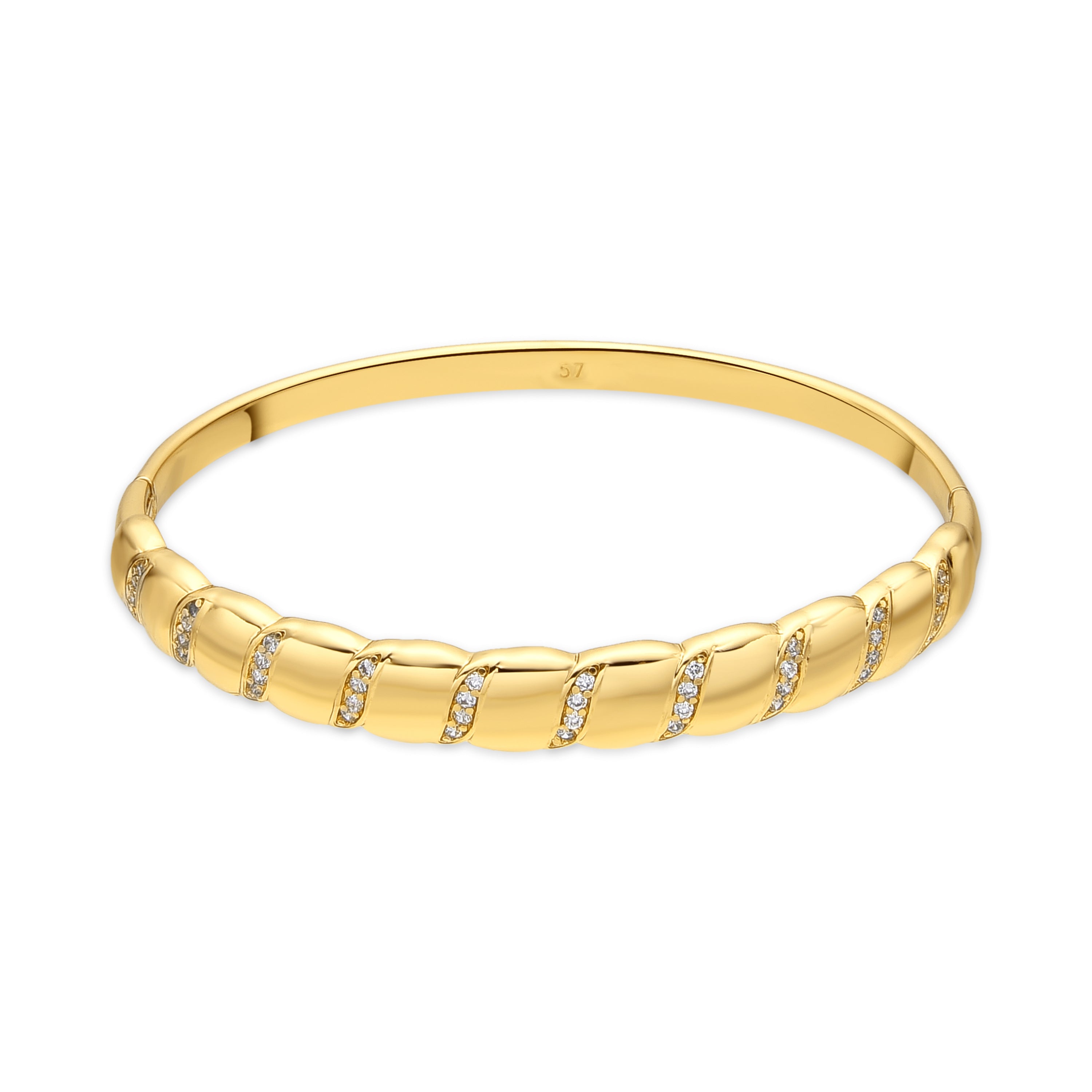 18k Yellow Gold Finish Bracelet with Brilliant Zirconia - Waha