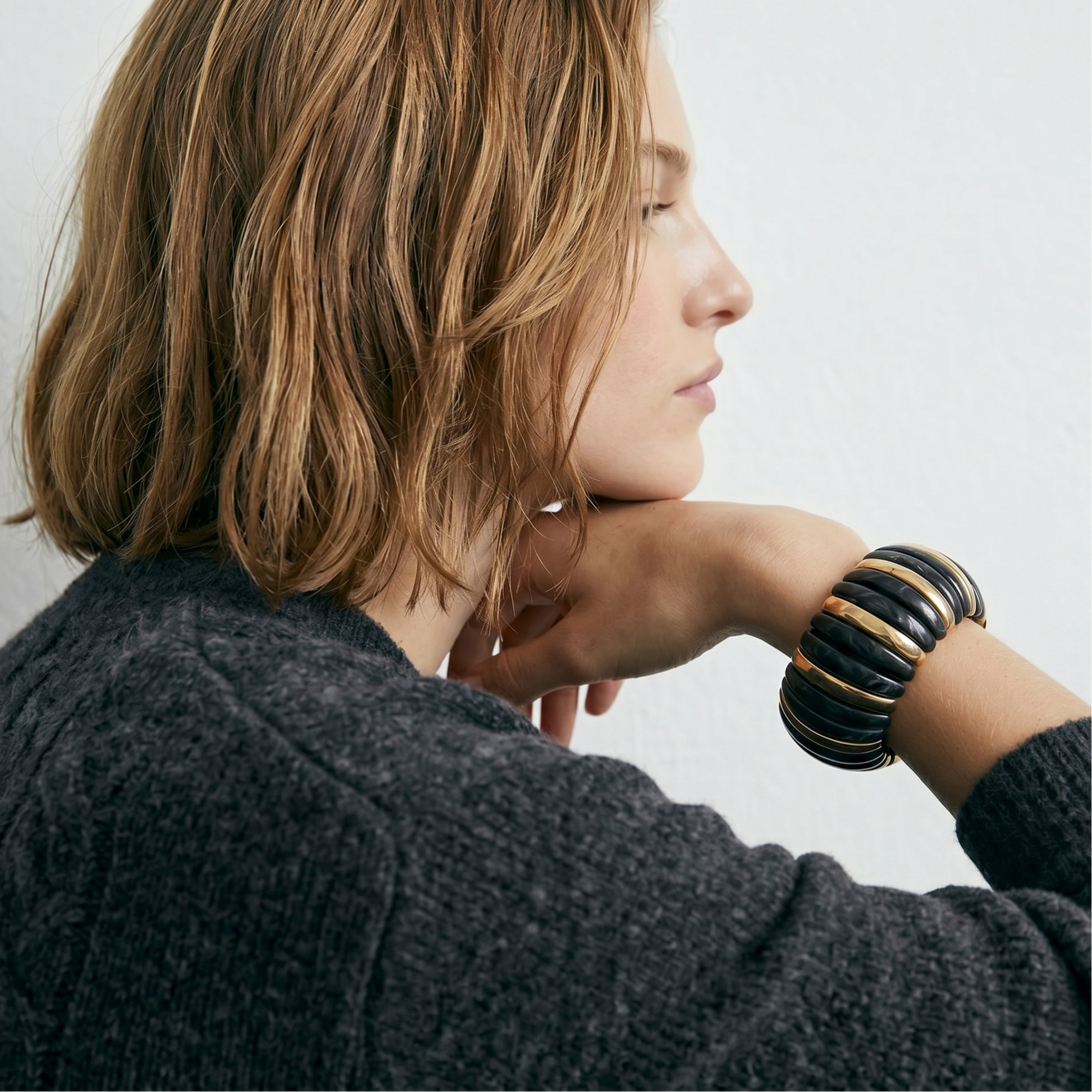 Nease bracelet with 18k yellow gold finish - Nease
