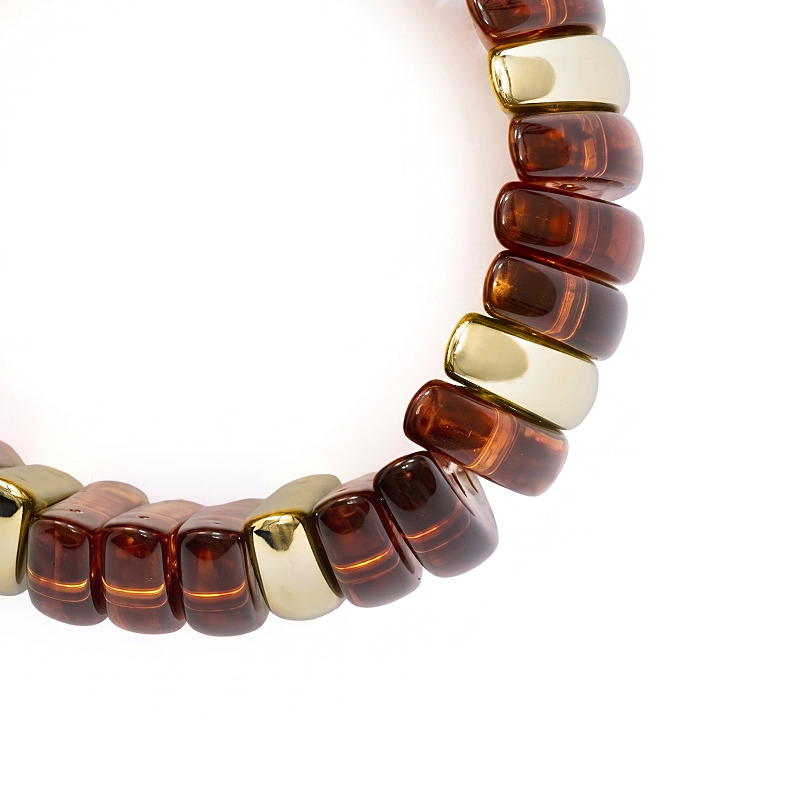 Pulseira de Liga de Metal e Resina Carey com acabamento em ouro amarelo 18k - Doomdur