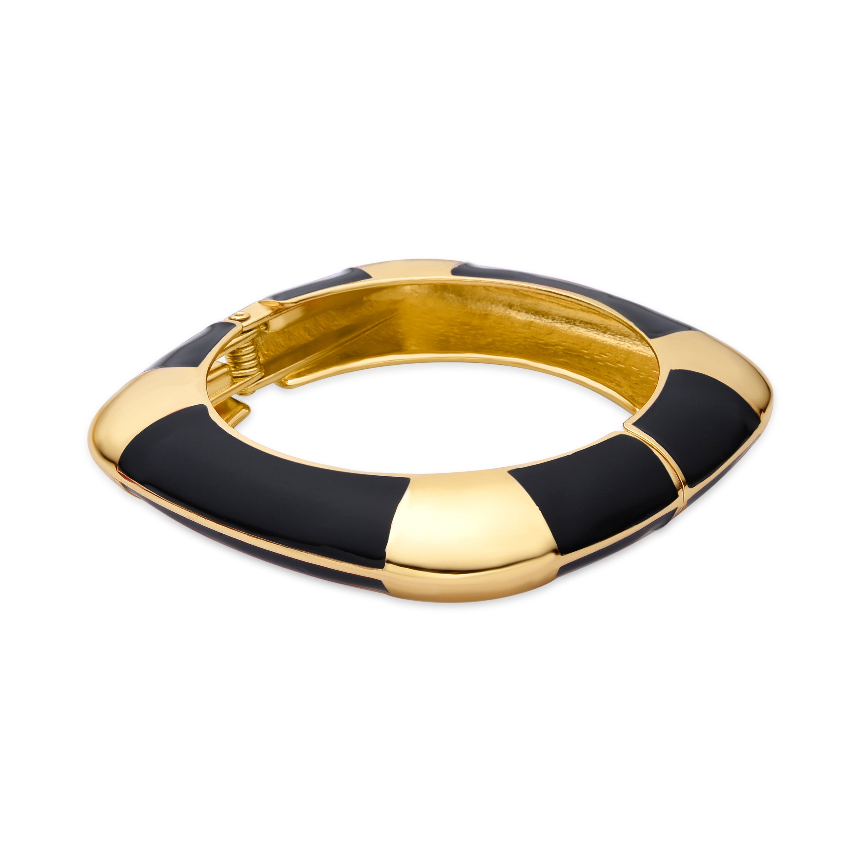 Pulsera acabado oro amarillo de 18k y Lacado Negro - Souda