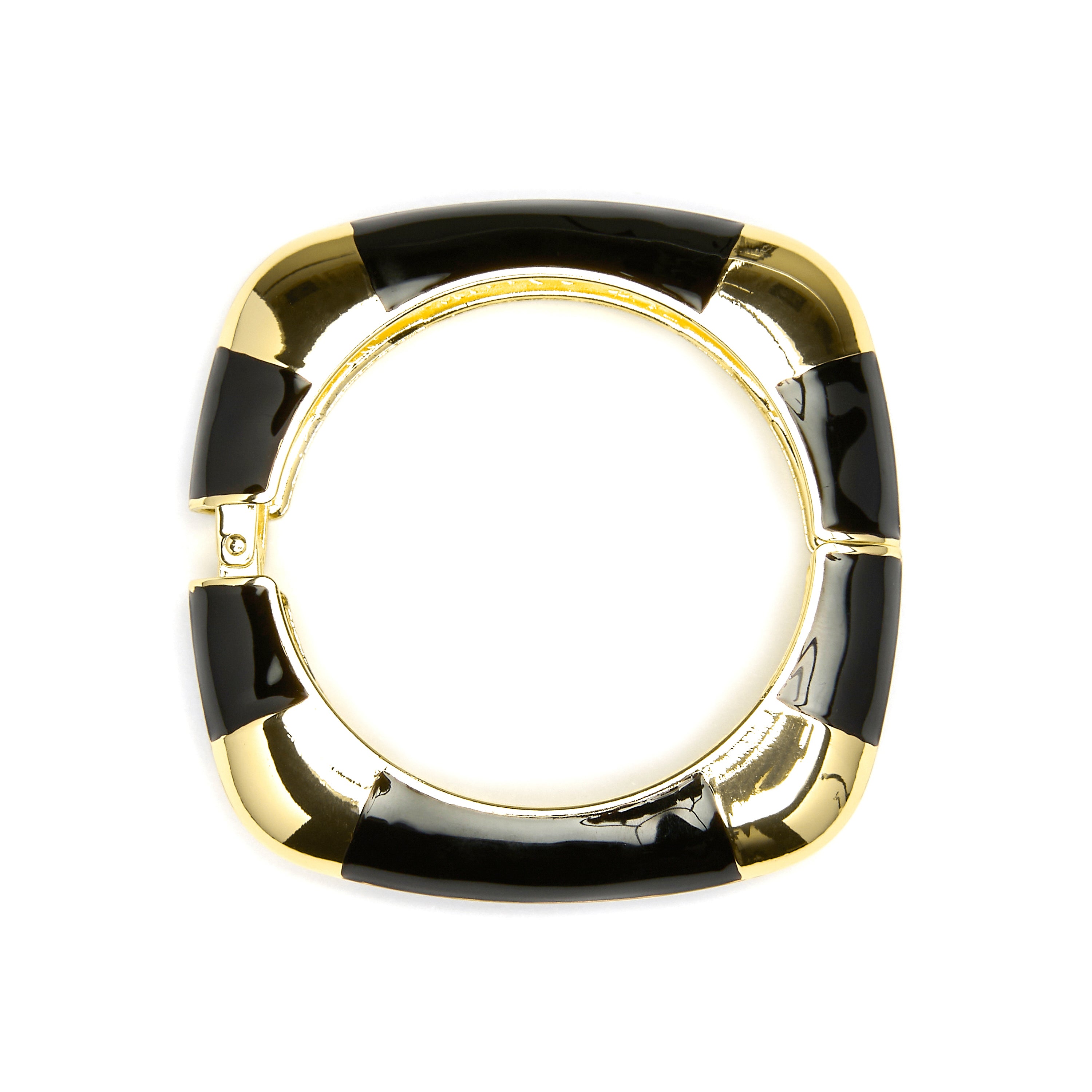 Pulsera acabado oro amarillo de 18k y Lacado Negro - Souda