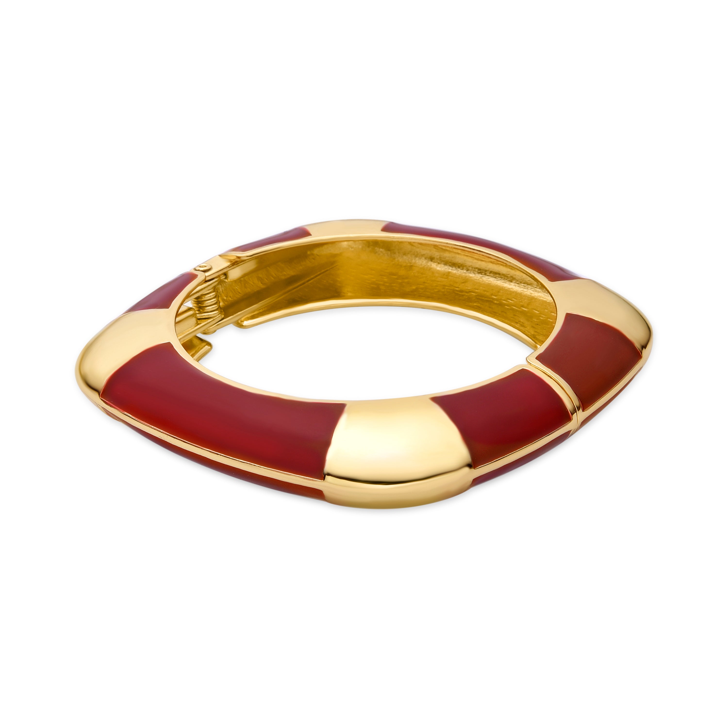 18k Yellow Gold Finished Bracelet with Red Lacquer - Souda
