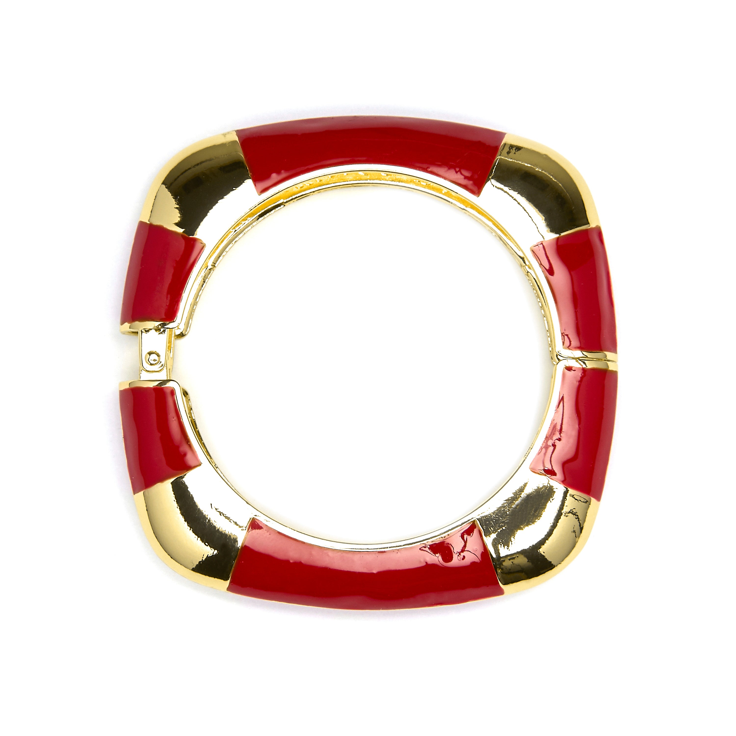 Bracelet finition or jaune 18k et laqué rouge - Souda
