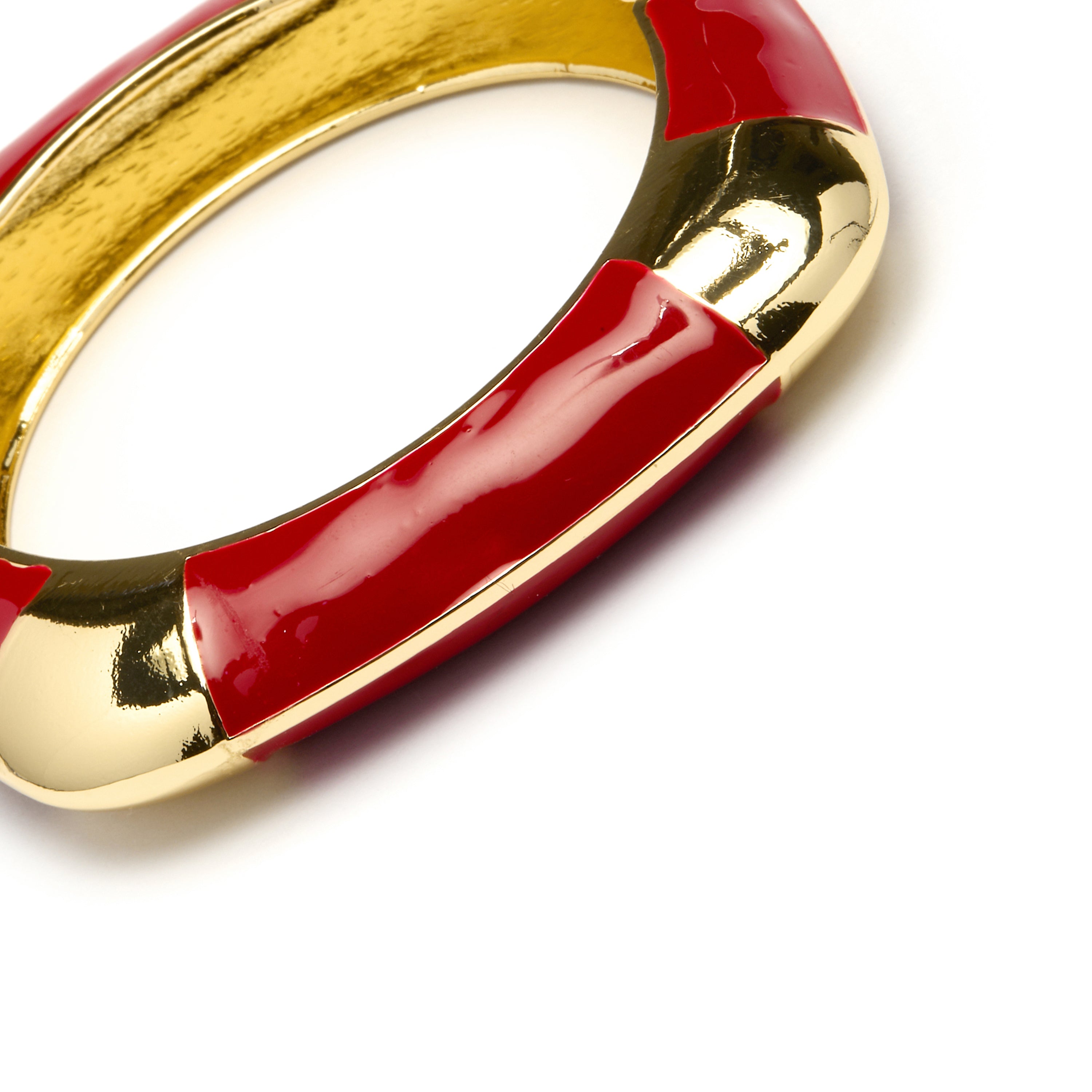 Bracelet finition or jaune 18k et laqué rouge - Souda