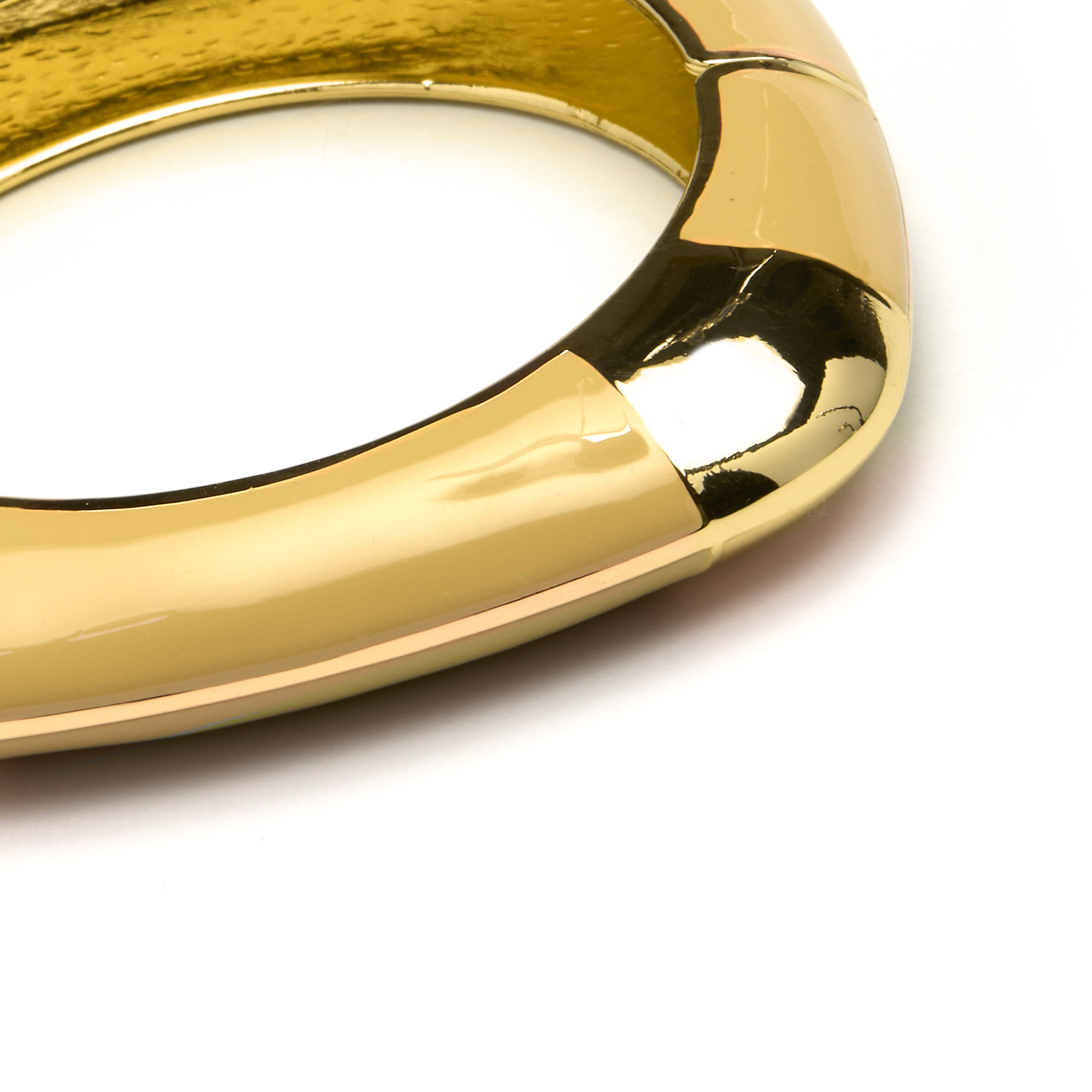 Bracciale finitura oro giallo 18k e Laccato Marrone - Souda