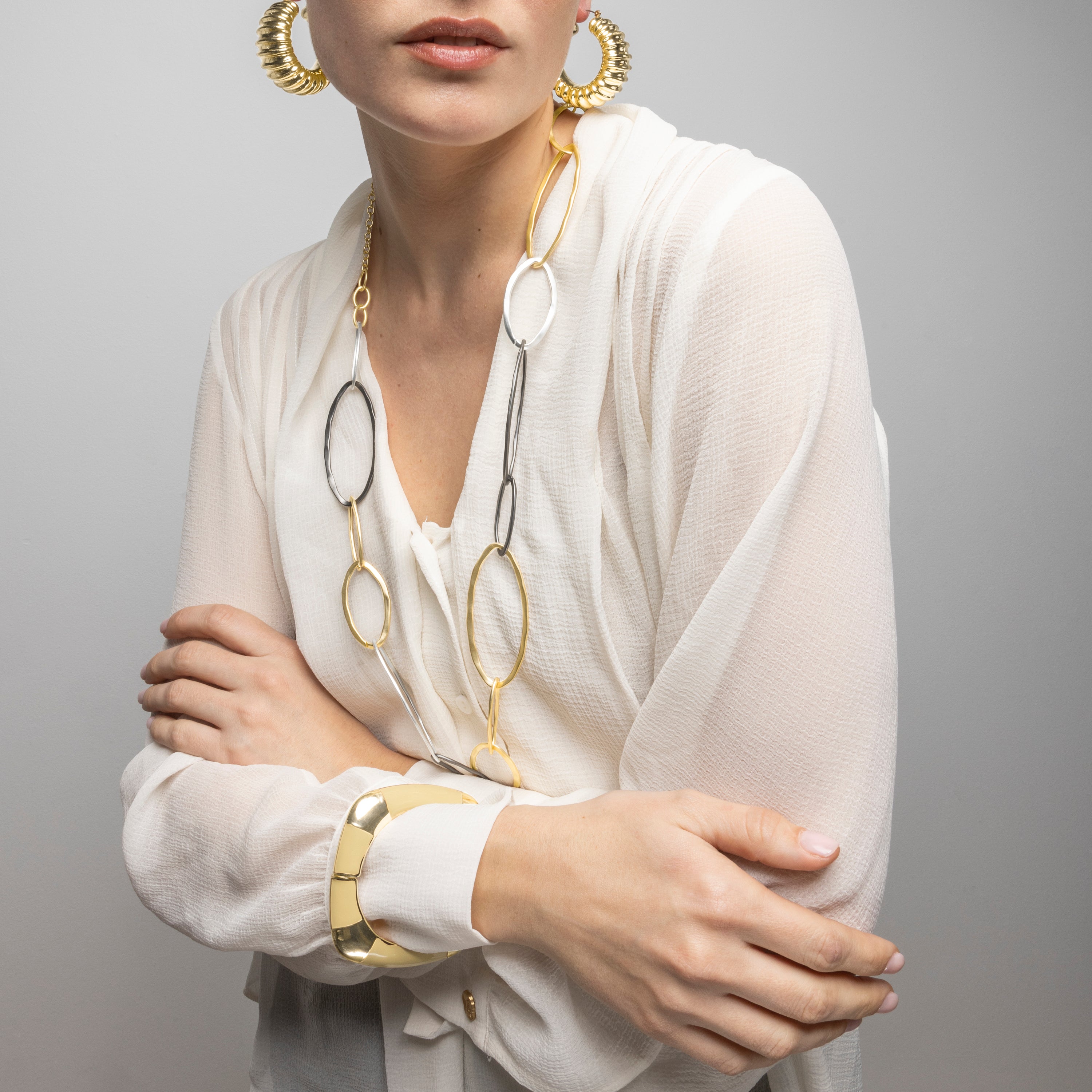 Bracciale finitura oro giallo 18k e Laccato Marrone - Souda