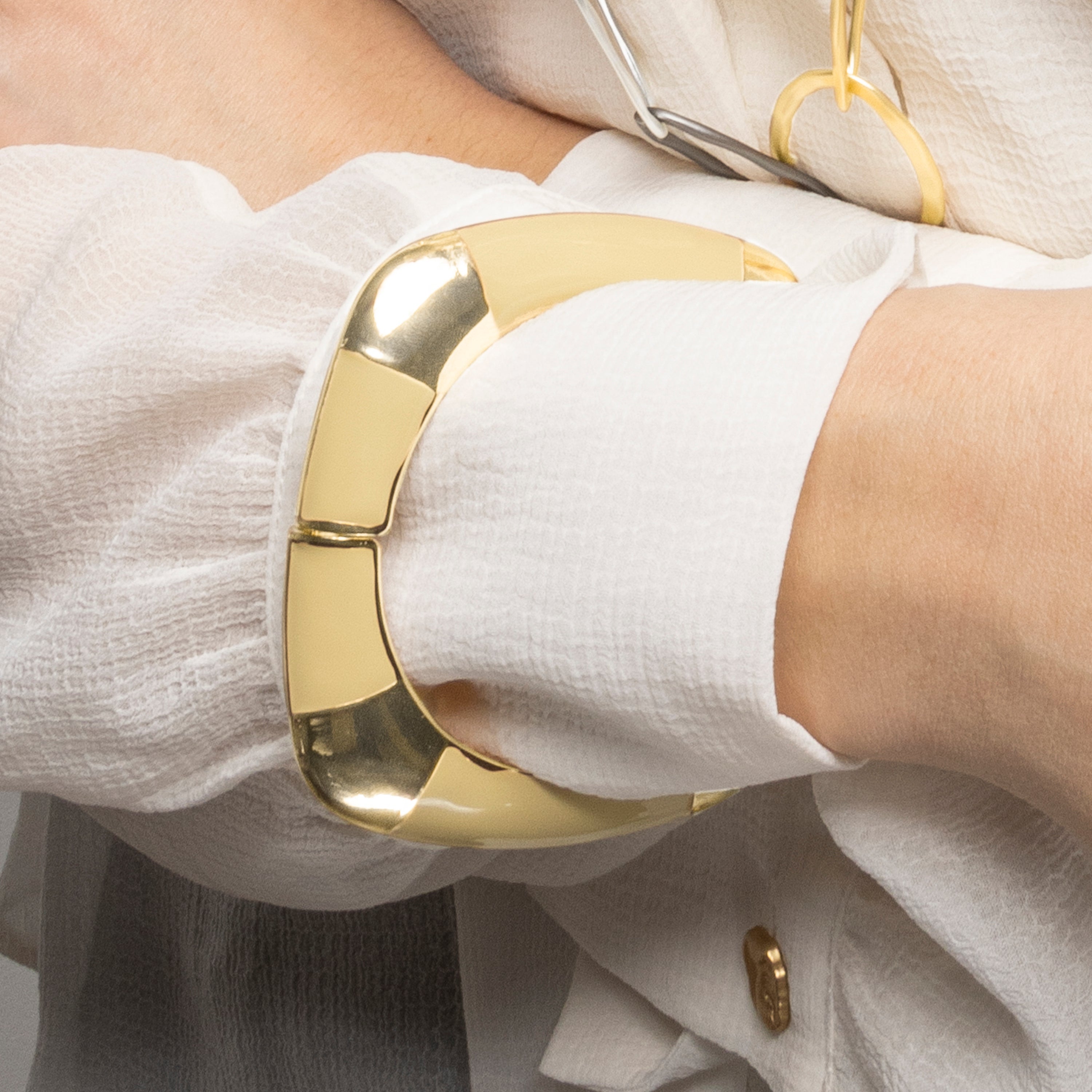 Bracciale finitura oro giallo 18k e Laccato Marrone - Souda