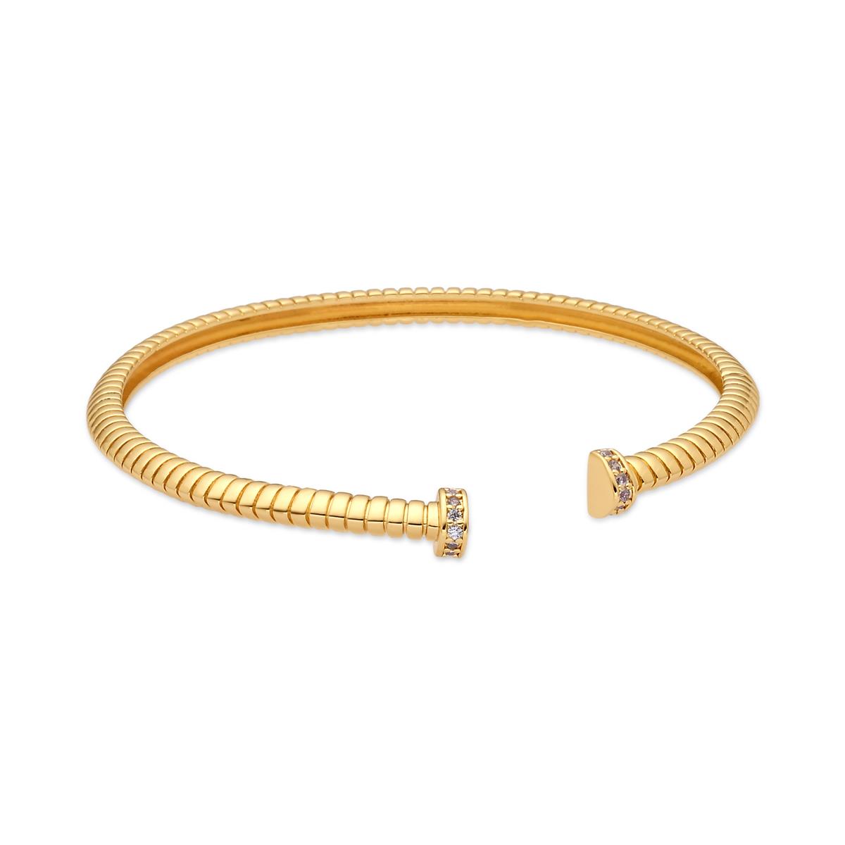 Armband mit funkelnden Zirkoniasteinen, 18 Karat Gelbgold-Finish – Aih
