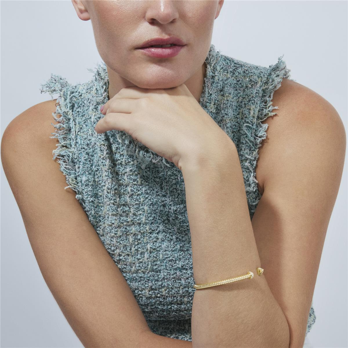 Armband mit funkelnden Zirkoniasteinen, 18 Karat Gelbgold-Finish – Aih