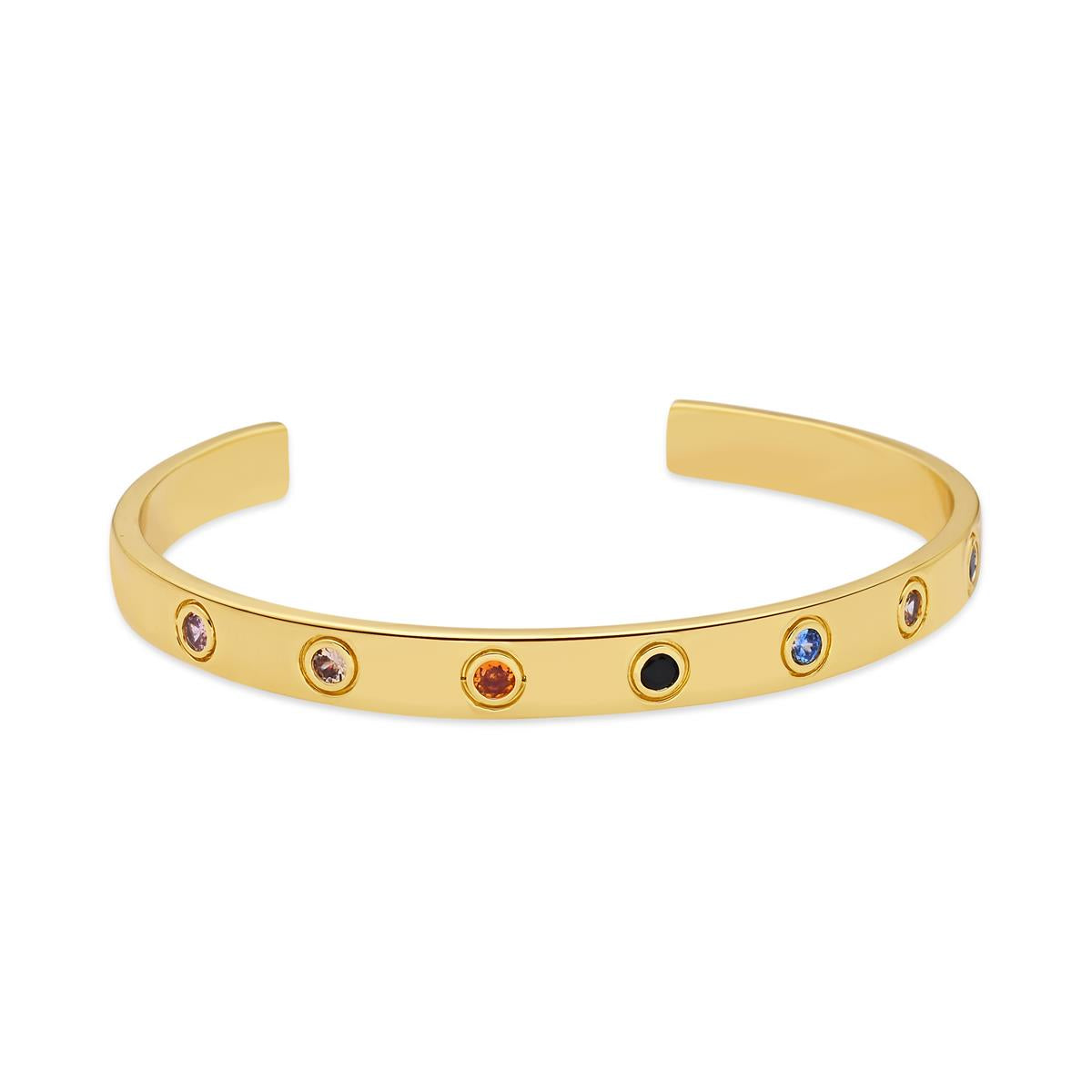 Pulsera de Circonita Multicolor acabado en oro amarillo de 18k - Beru