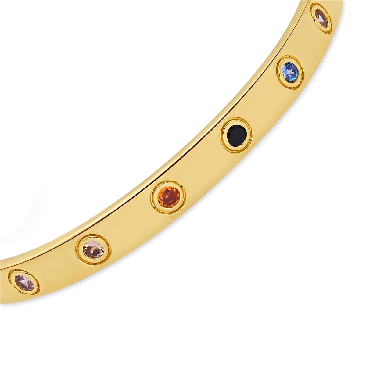 Pulsera de Circonita Multicolor acabado en oro amarillo de 18k - Beru