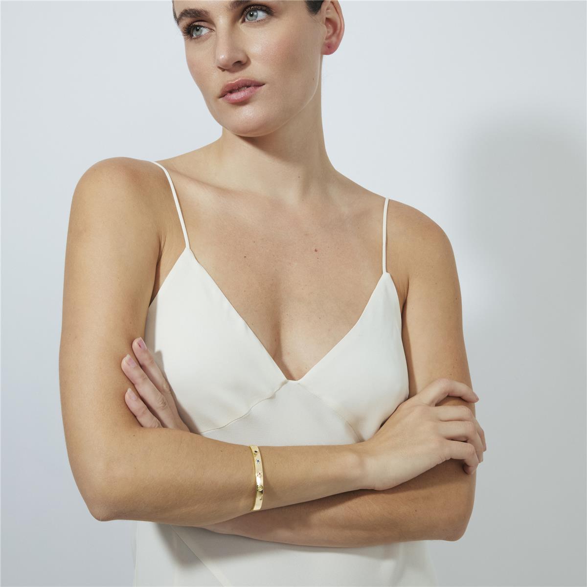 Pulsera de Circonita Multicolor acabado en oro amarillo de 18k - Beru