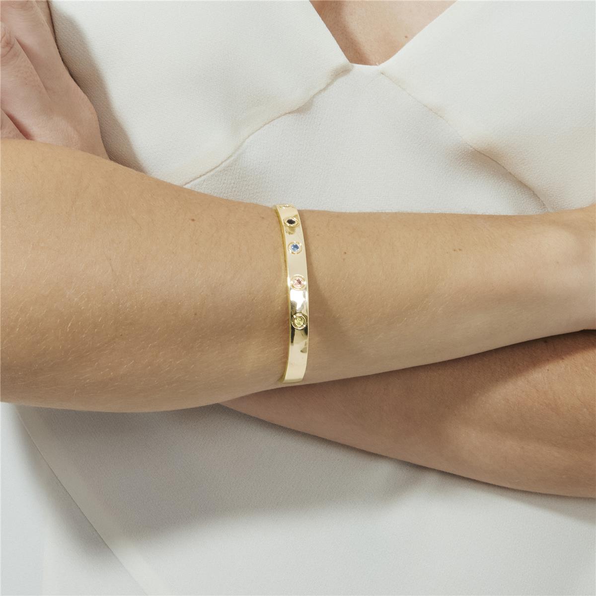 Pulsera de Circonita Multicolor acabado en oro amarillo de 18k - Beru