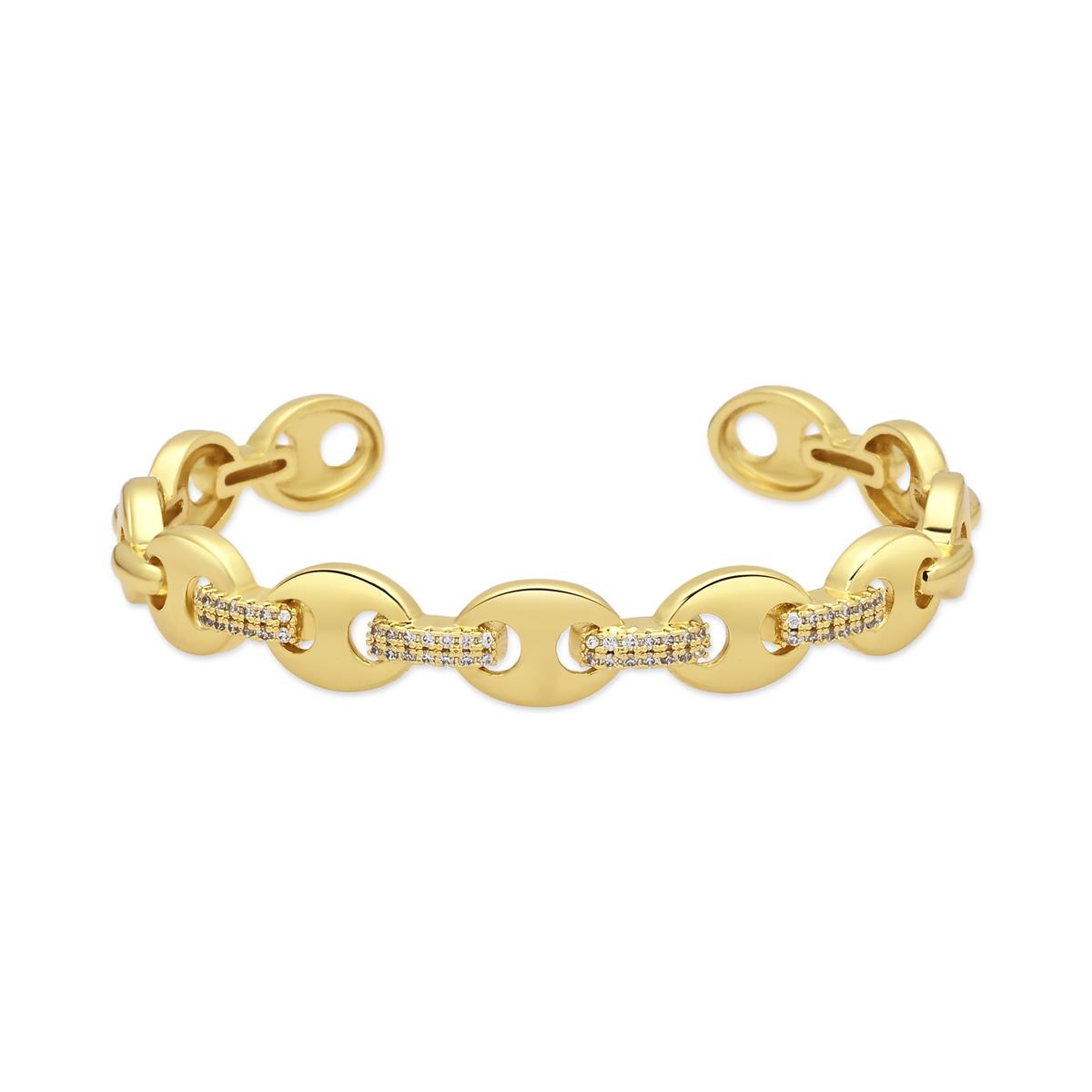 Pulsera de Aleación de Metal y Circonita Brillante acabado en oro amarillo de 18k - Hidgi