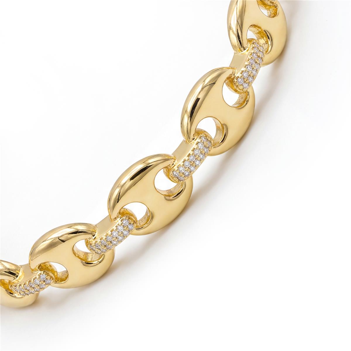 Pulsera de Aleación de Metal y Circonita Brillante acabado en oro amarillo de 18k - Hidgi