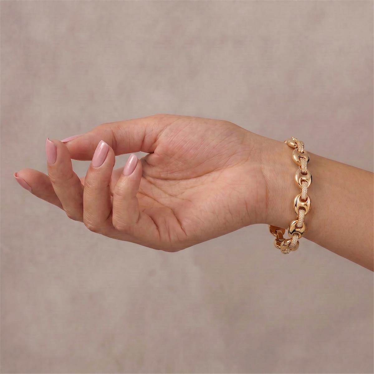 Pulsera de Aleación de Metal y Circonita Brillante acabado en oro amarillo de 18k - Hidgi