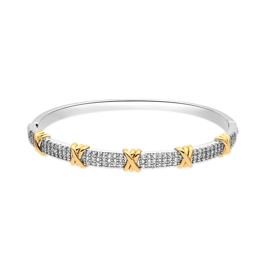 Pulsera de Circonita Brillante acabado en rodio y oro amarillo de 18k - Saurix