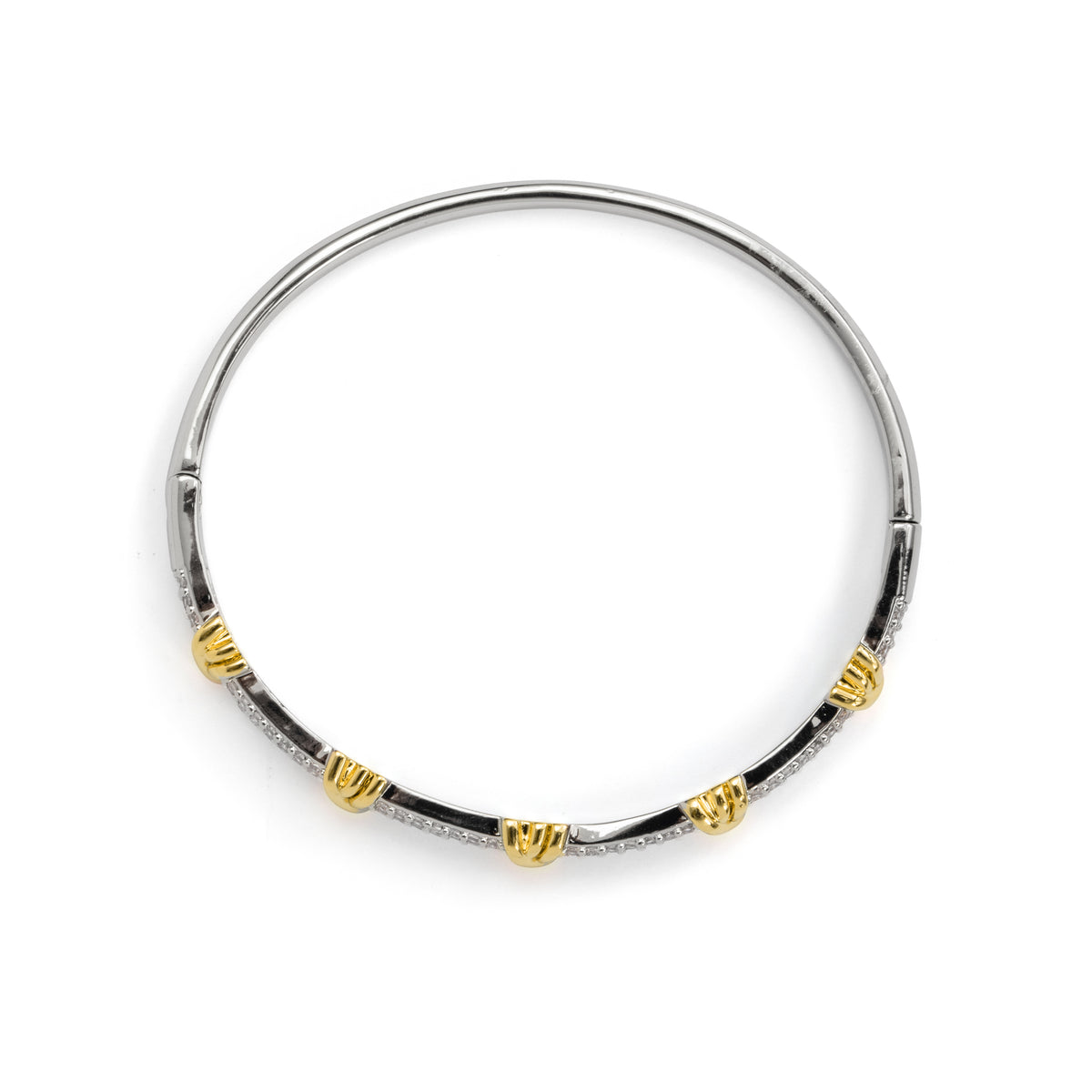 Bracelet en zircone scintillante, finition rhodiée et or jaune 18 carats - Saurix