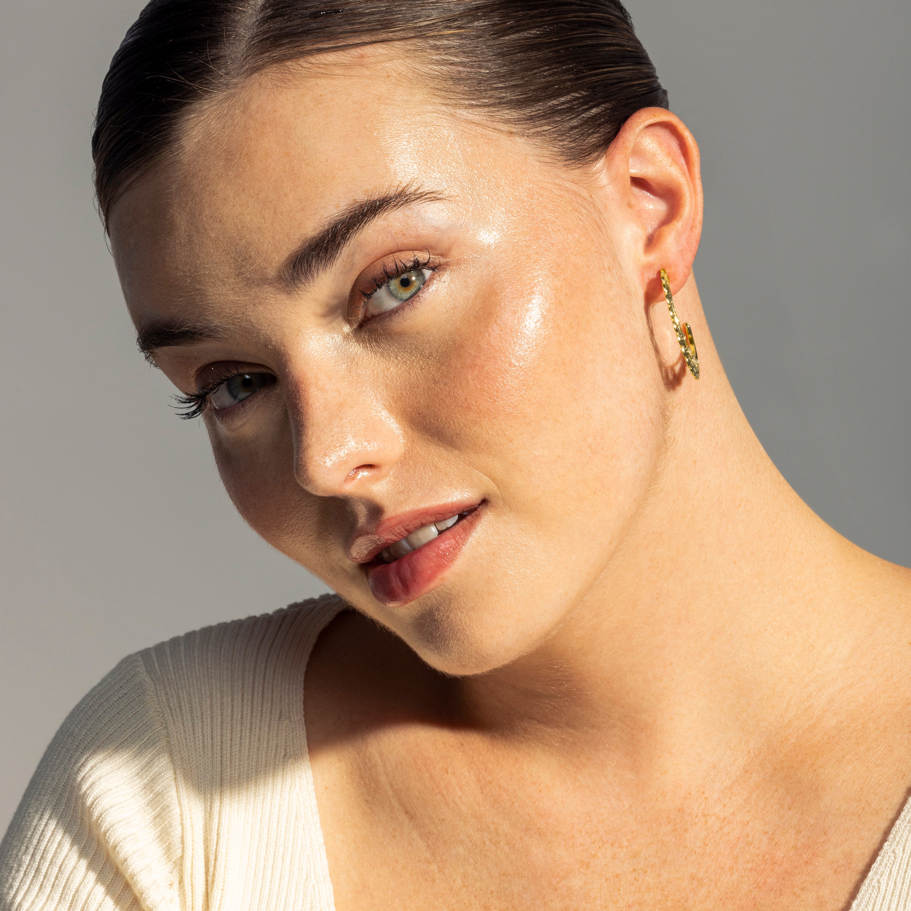 Brilliant Zirconia Earrings finished in 18K yellow gold - Fuduk