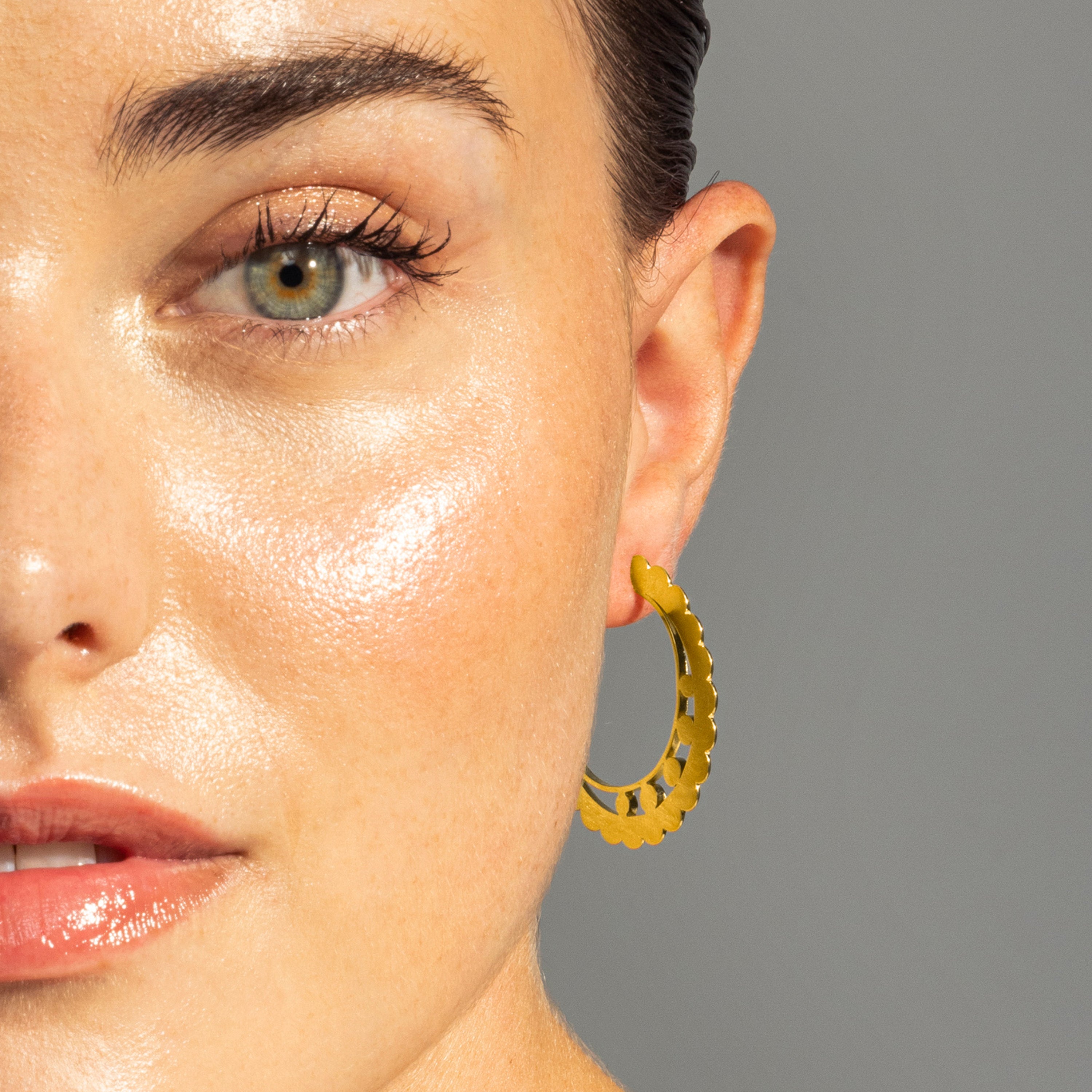 Brilliant Zirconia Earrings finished in 18K yellow gold - Fuduk