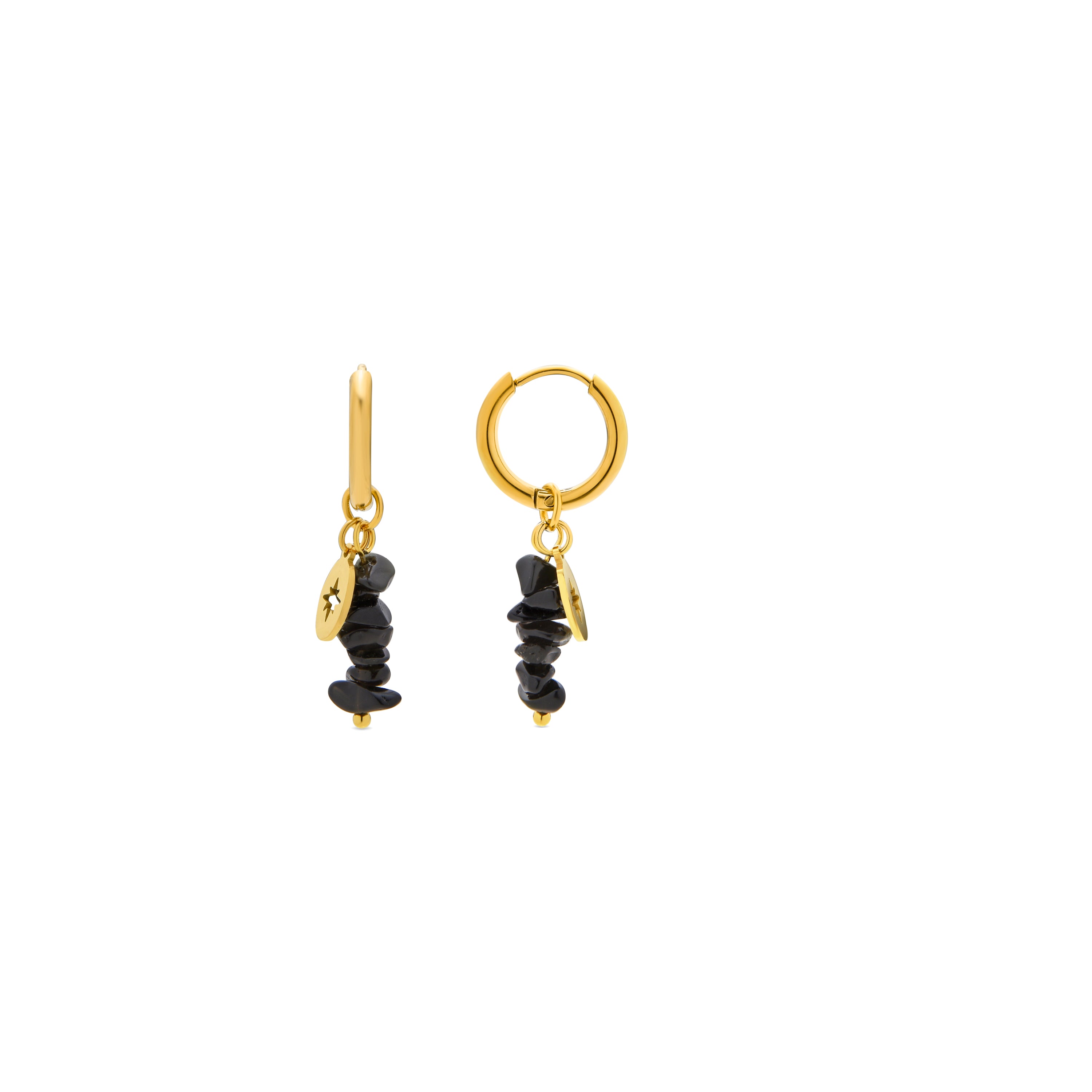 Orecchini in Onice finiti in oro giallo 18K - Miald