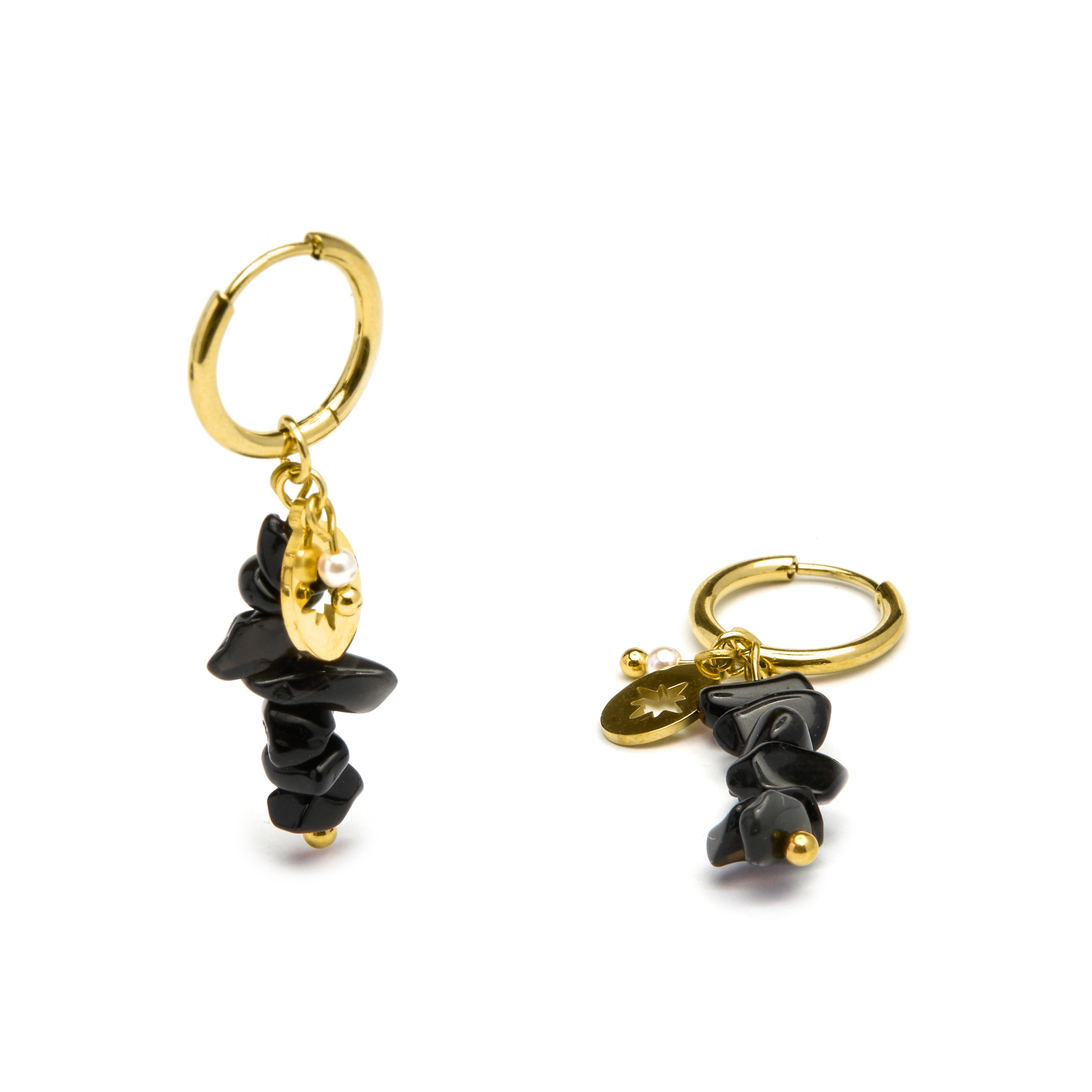 Orecchini in Onice finiti in oro giallo 18K - Miald