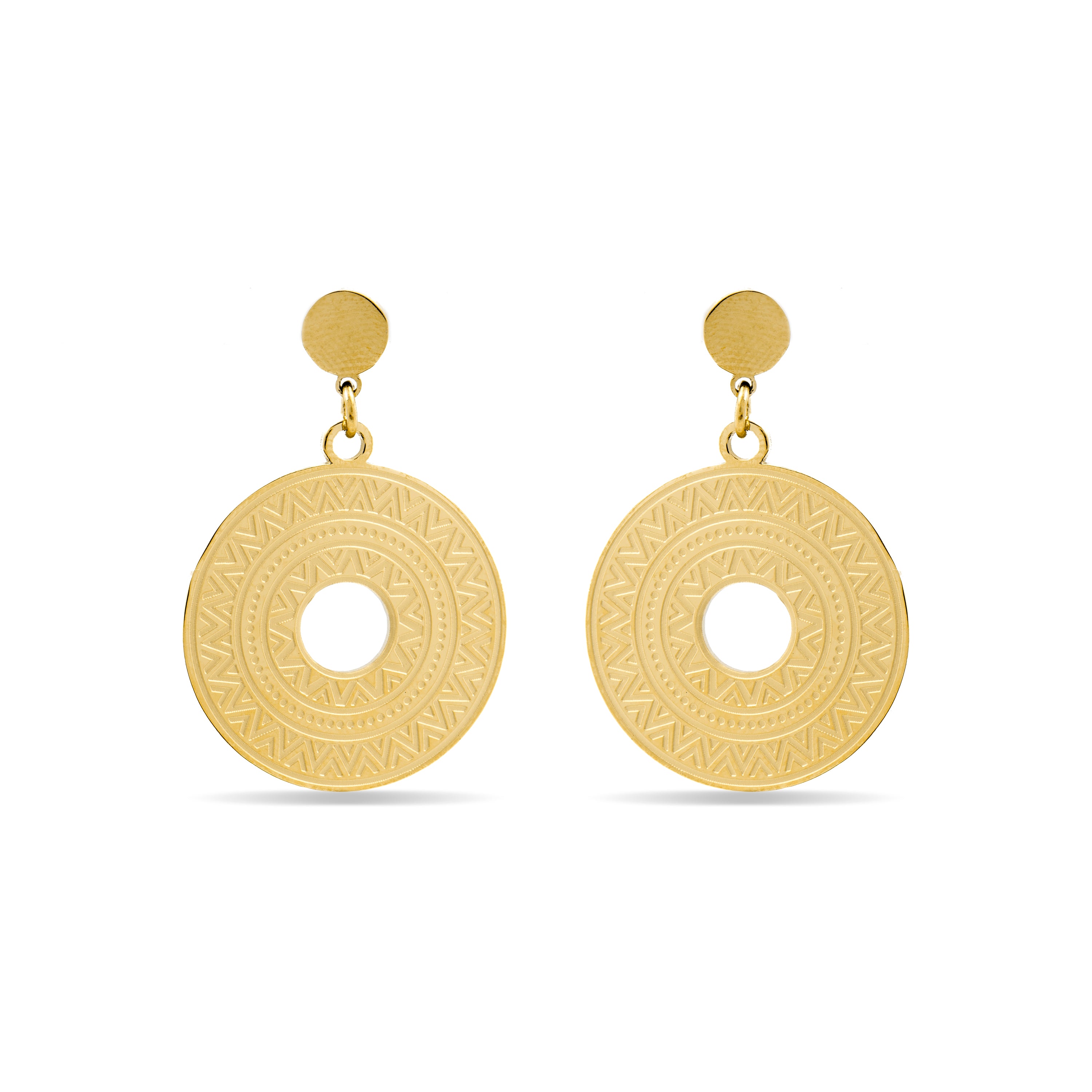 Brincos acabados em ouro amarelo 18K - Thata