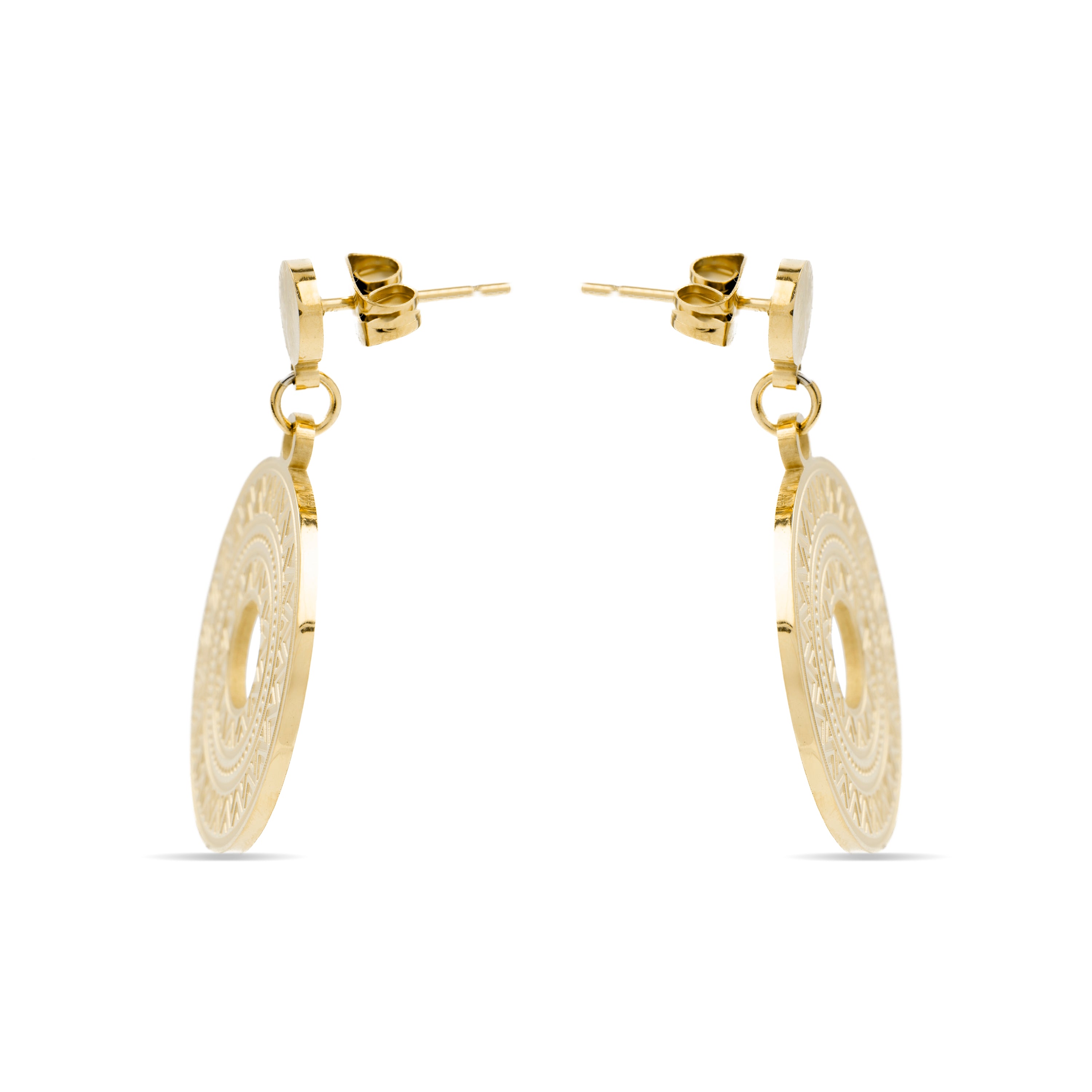 Brincos acabados em ouro amarelo 18K - Thata