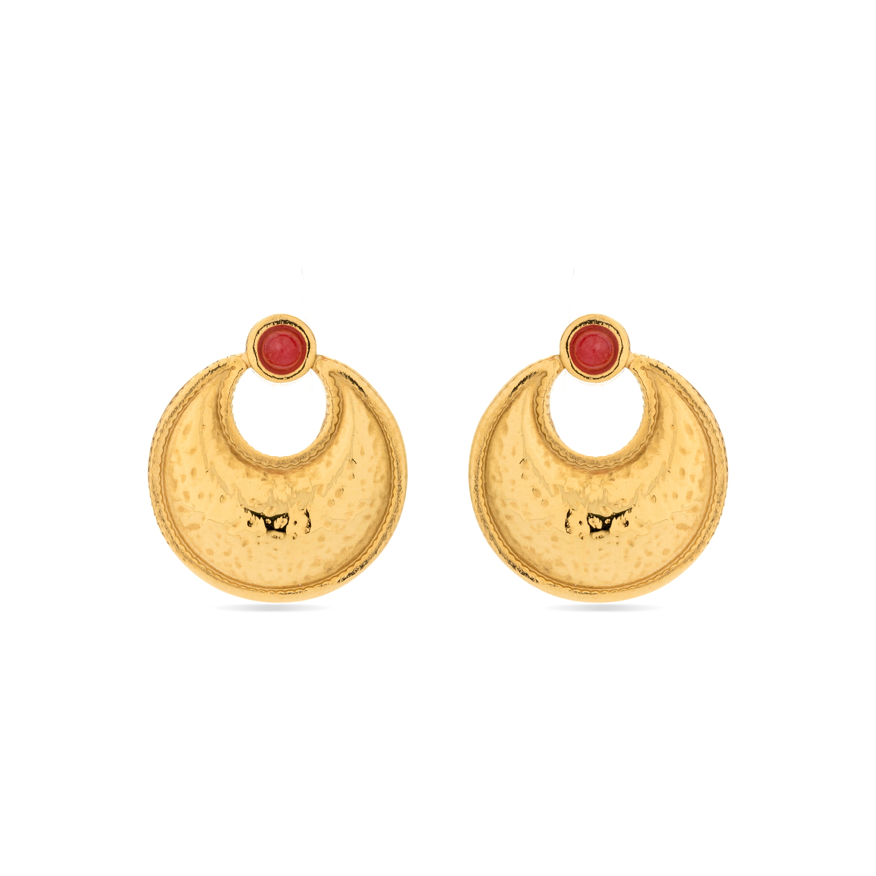 Brincos de Coral acabados em ouro amarelo 18K - Euvia