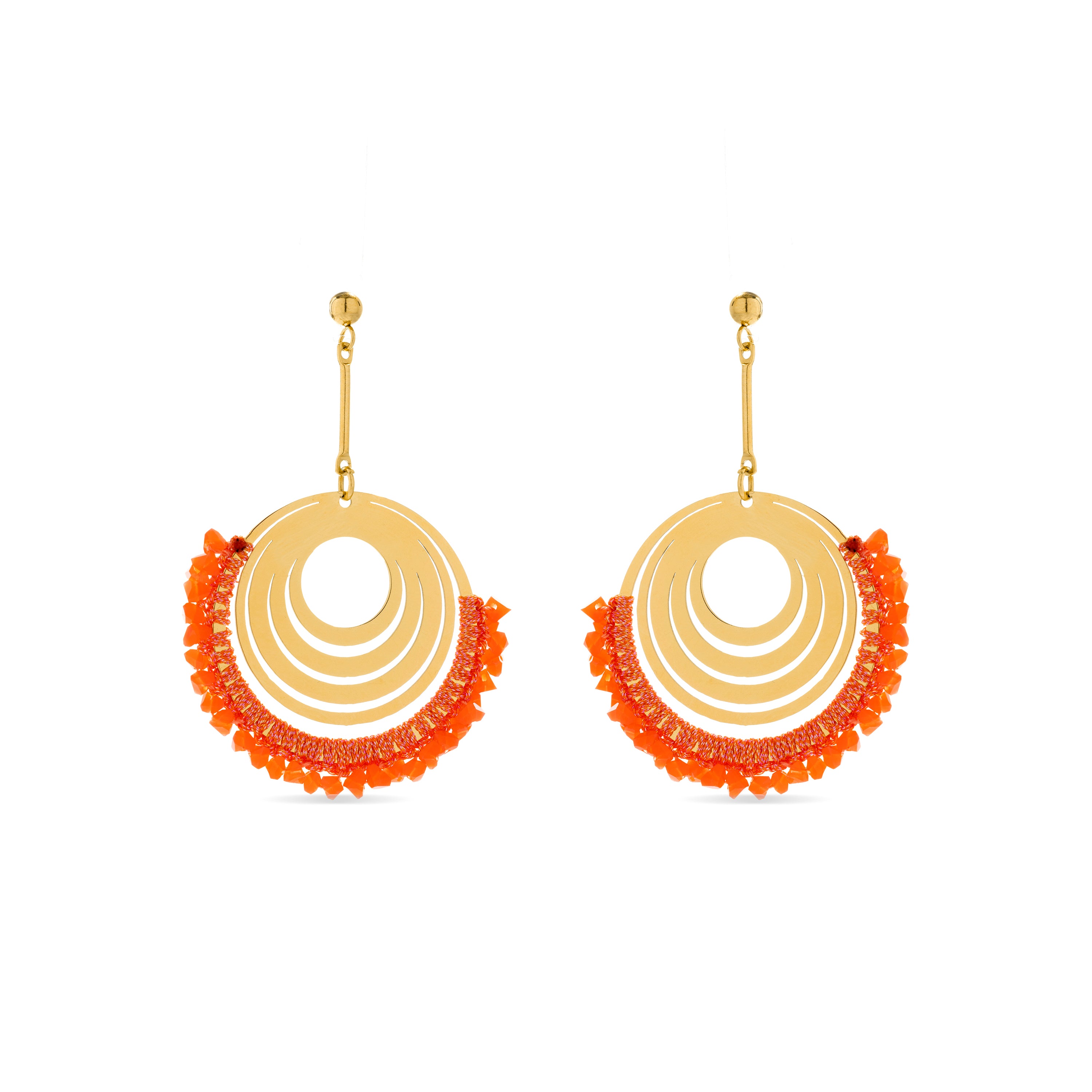 Boucles d'oreilles Ishio finies en or 18 carats