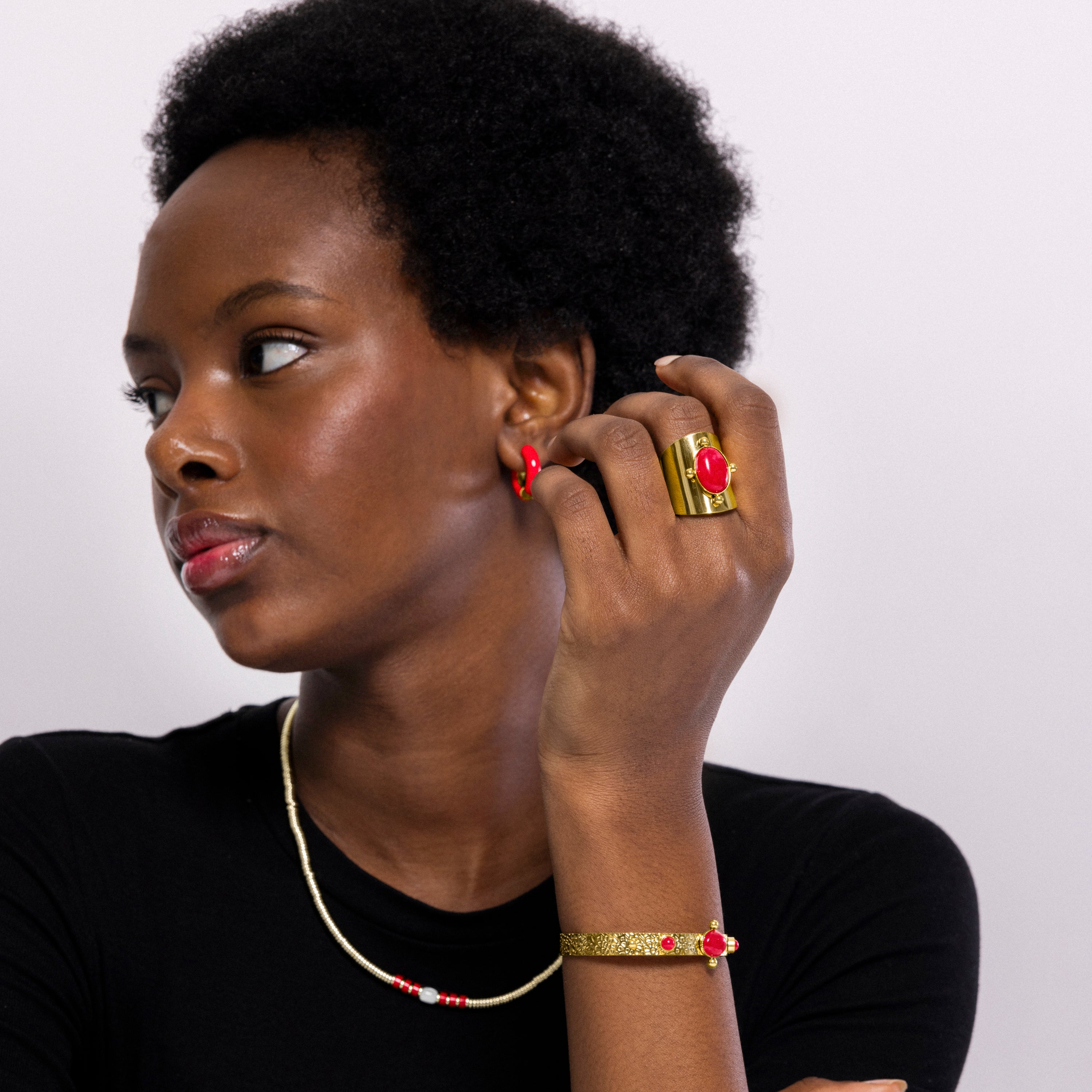Boucles d'oreilles finition or jaune 18K - Raki