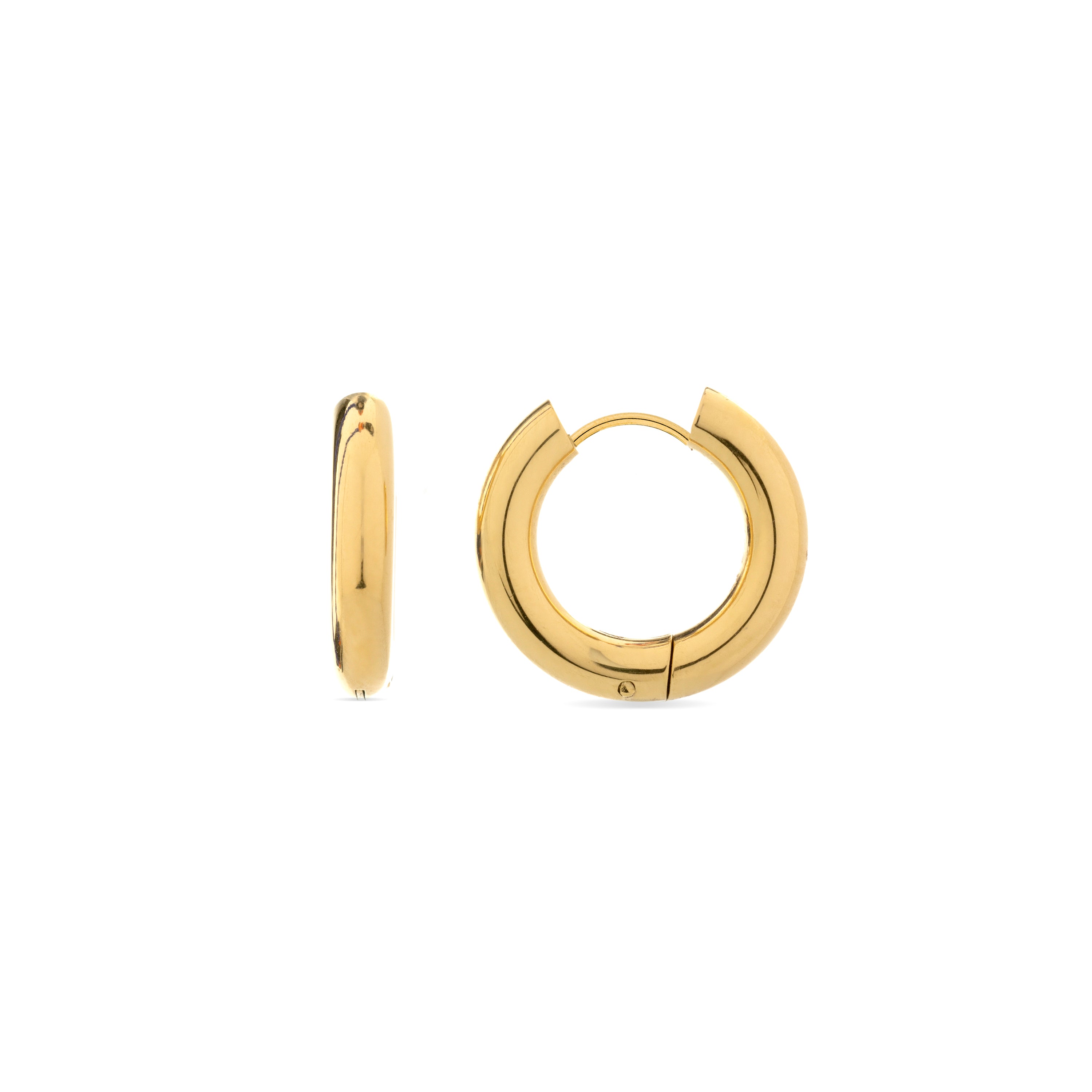 Brincos de 13,5mm de diâmetro acabamento Ouro Amarelo de 18k - Amyck