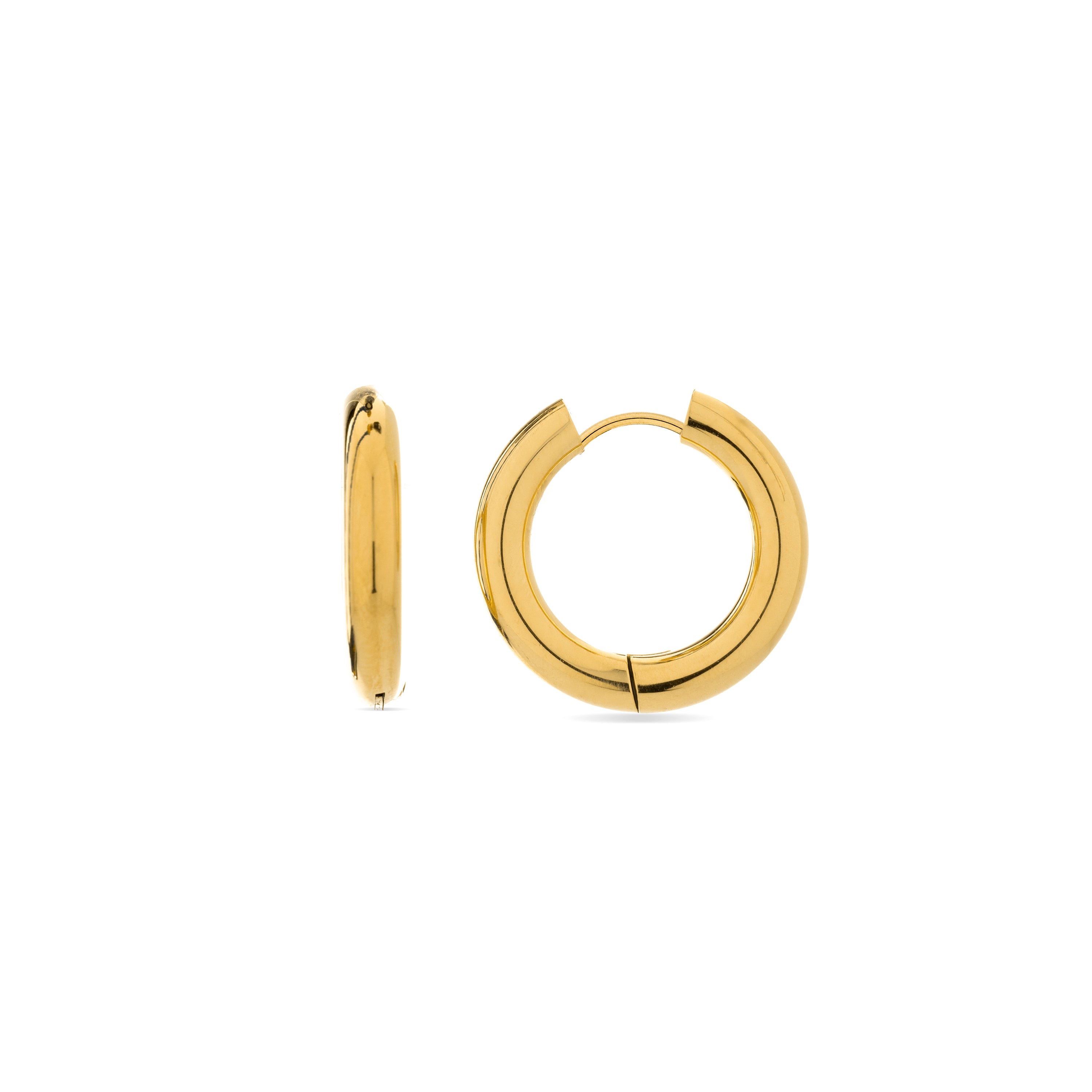 22mm diameter earrings 18k Yellow Gold finish - Amyck