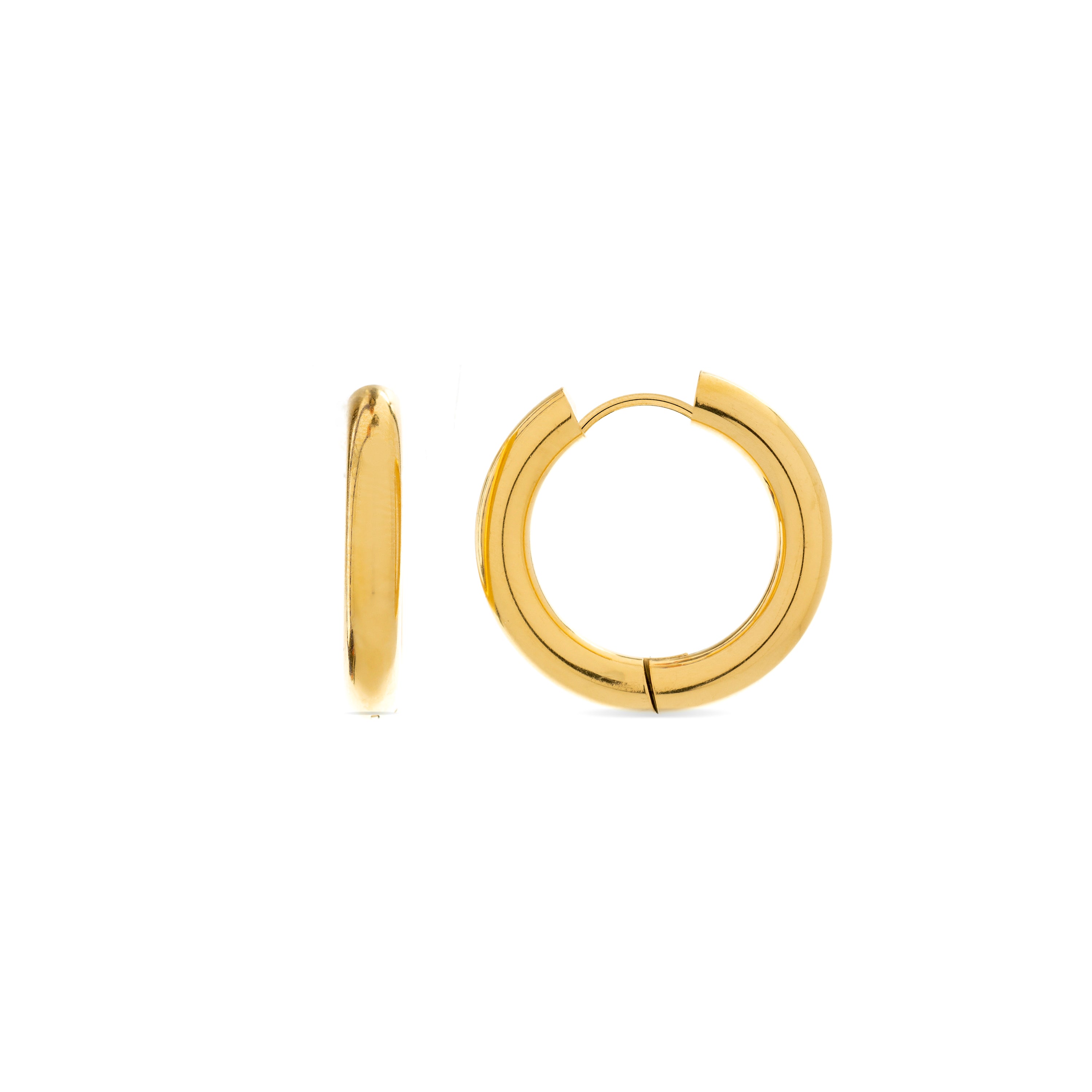 Orecchini di 13,5mm di diametro finitura Oro Giallo 18k - Amyck