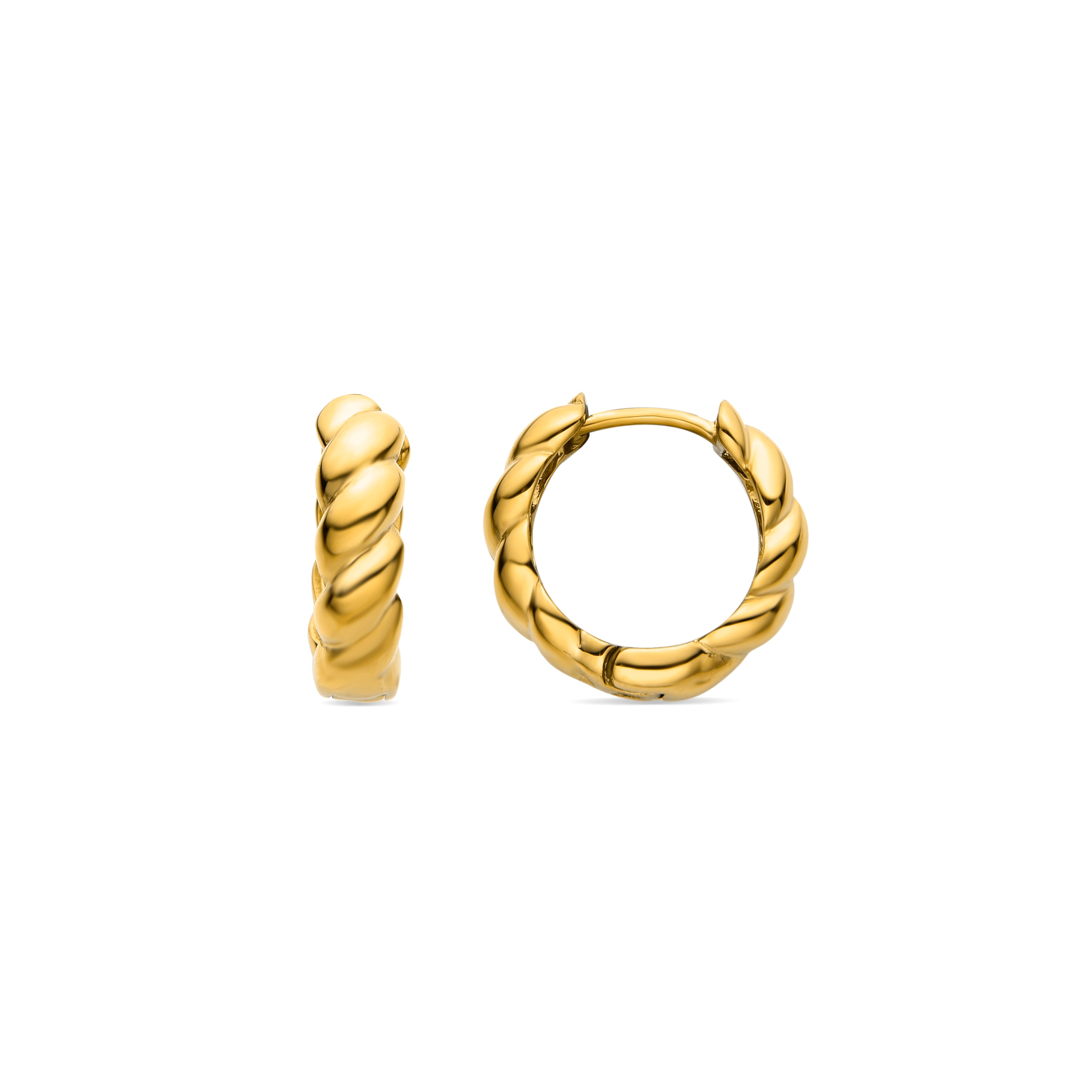Boucles d'oreilles de 11,5mm de diamètre finition Or Jaune 18k - Caiki