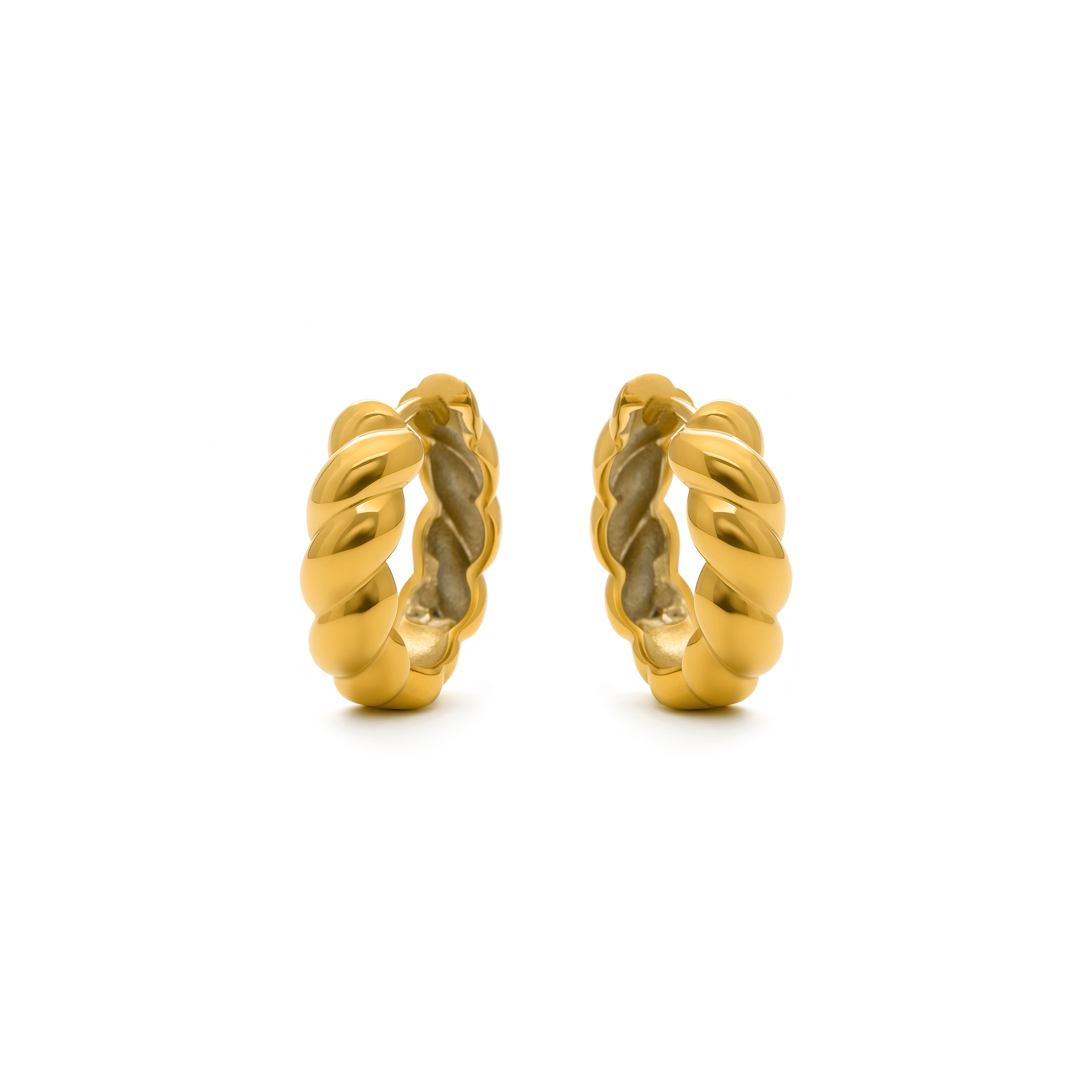 Boucles d'oreilles de 11,5mm de diamètre finition Or Jaune 18k - Caiki