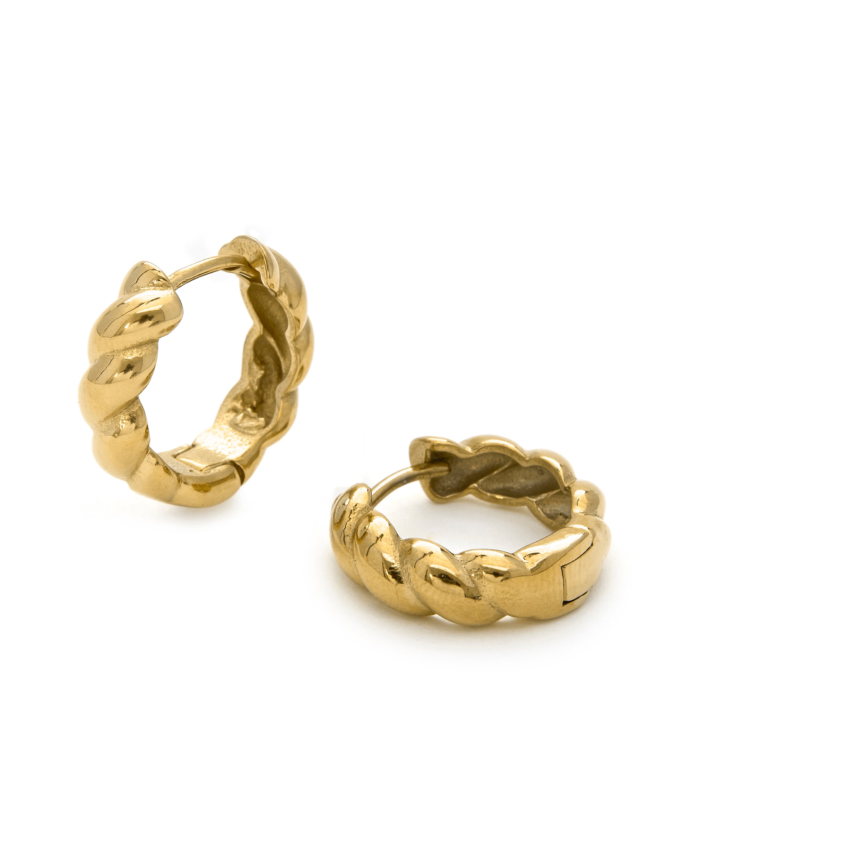Boucles d'oreilles de 11,5mm de diamètre finition Or Jaune 18k - Caiki